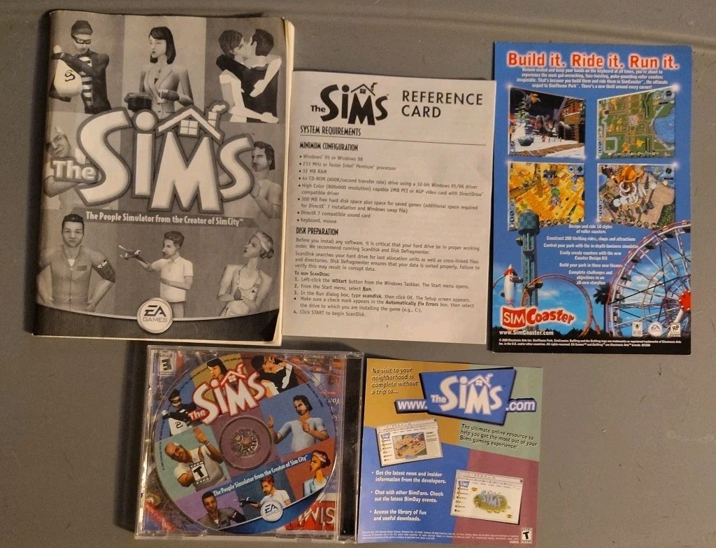 2000 The Sims The People Simulator Big Box PC Game Used CIB
