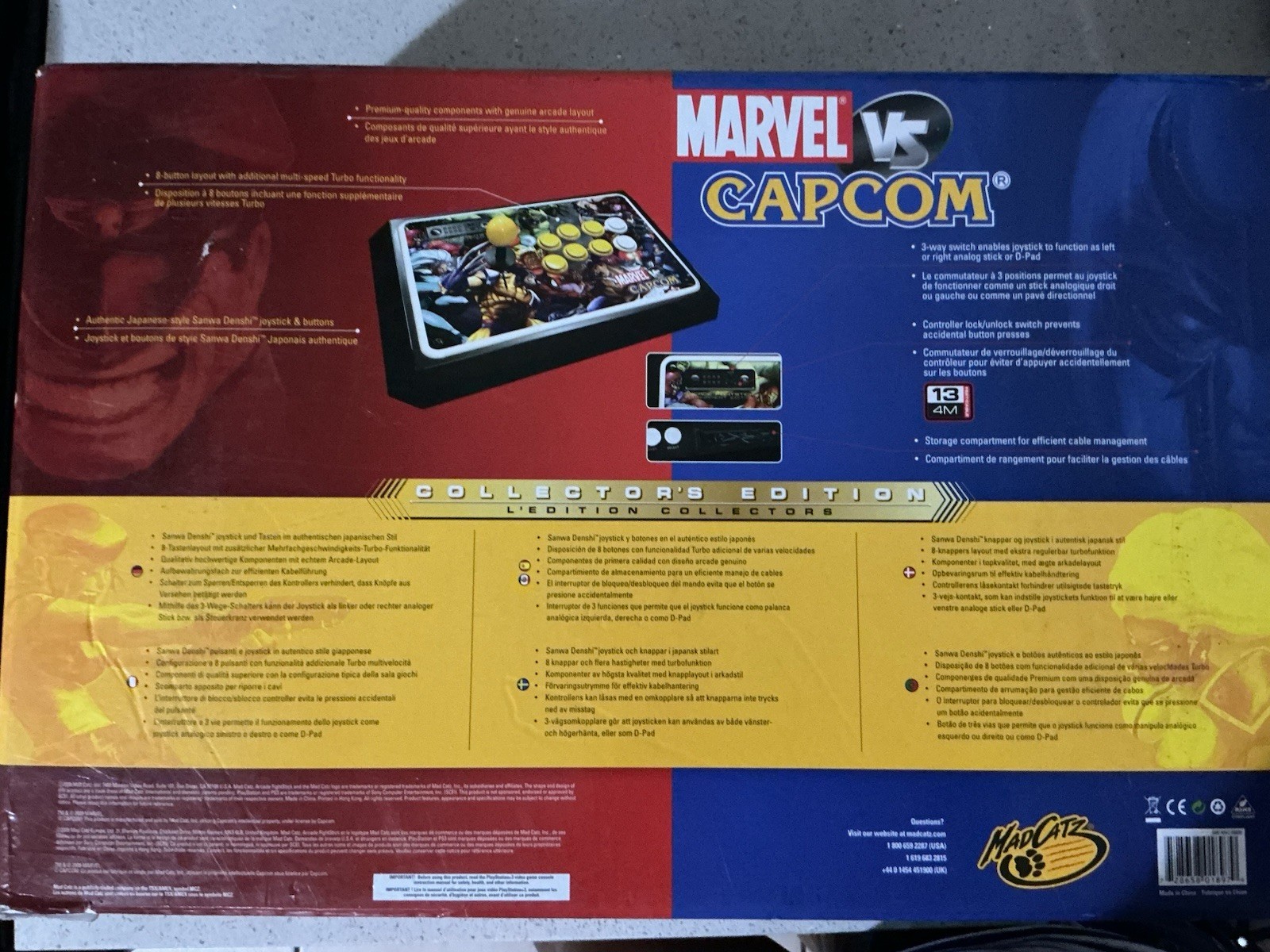 Mad Catz Marvel vs Capcom Tournament edition Fightstick Arcade Pad PS3 Wired