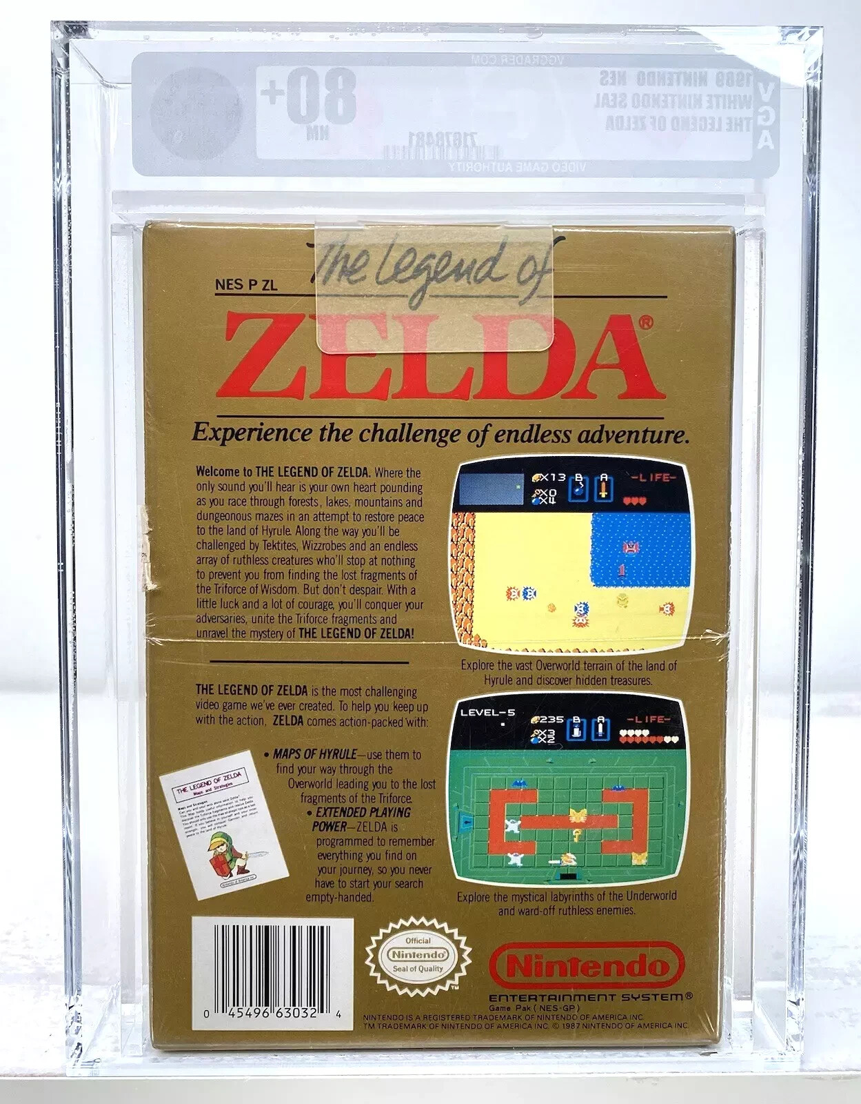 The Legend of Zelda New Nintendo NES 1987 Sealed WATA 8.5 A H-Seam Oval Seal