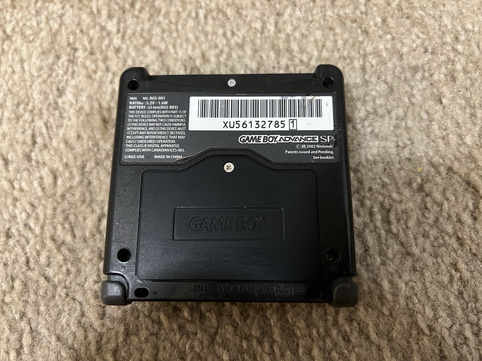 Nintendo Game Boy Advance SP Onyx Black Handheld Console – Turns on – read desc