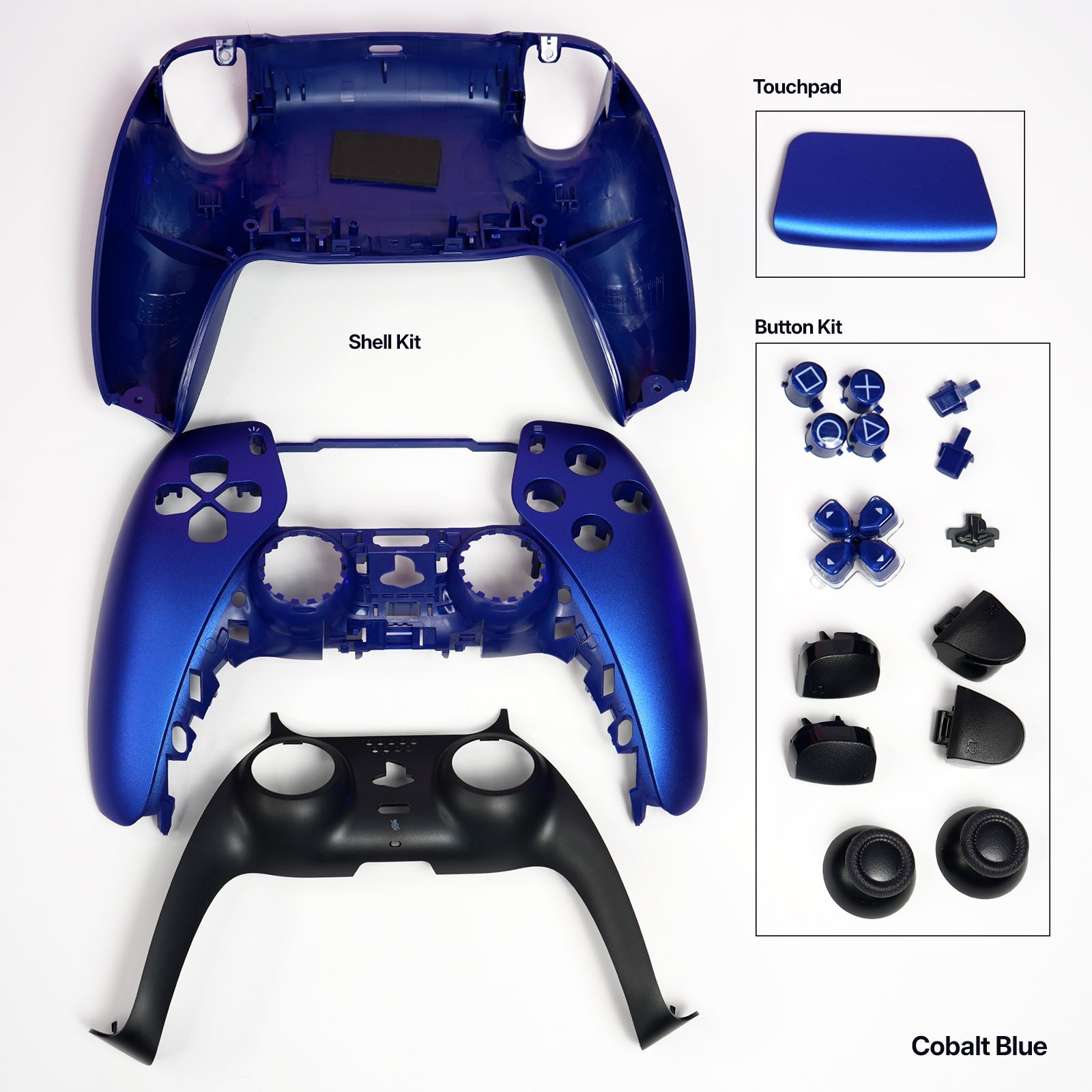 Sony PS5 Controller Parts OEM Shell Touchpad Buttons Cobalt Blue Volcanic Red