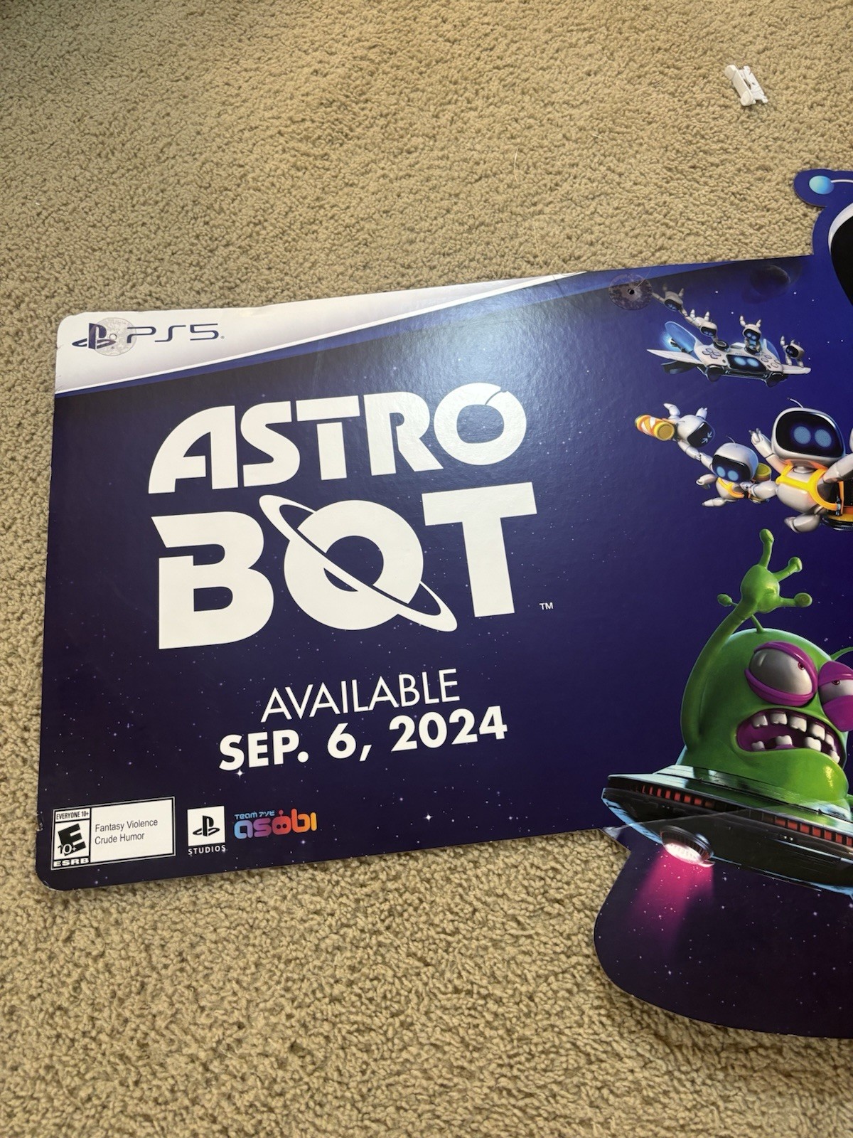 Astro Bot PlayStation 5 Hanging Display Promo GameStop- 2024 Very Rare! 3ft PS5