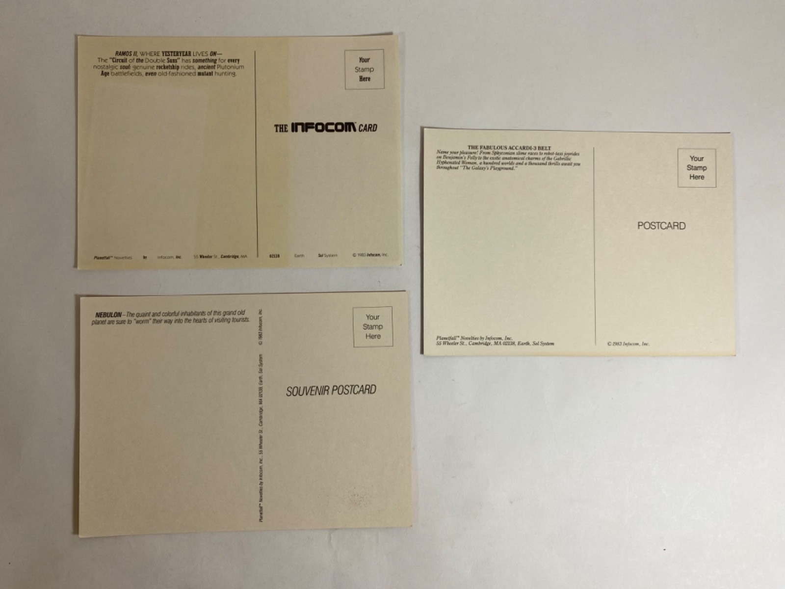 PLANETFALL INFOCOM Atari 400/800 COMPLETE w Feelies Inserts Postcards Folio!