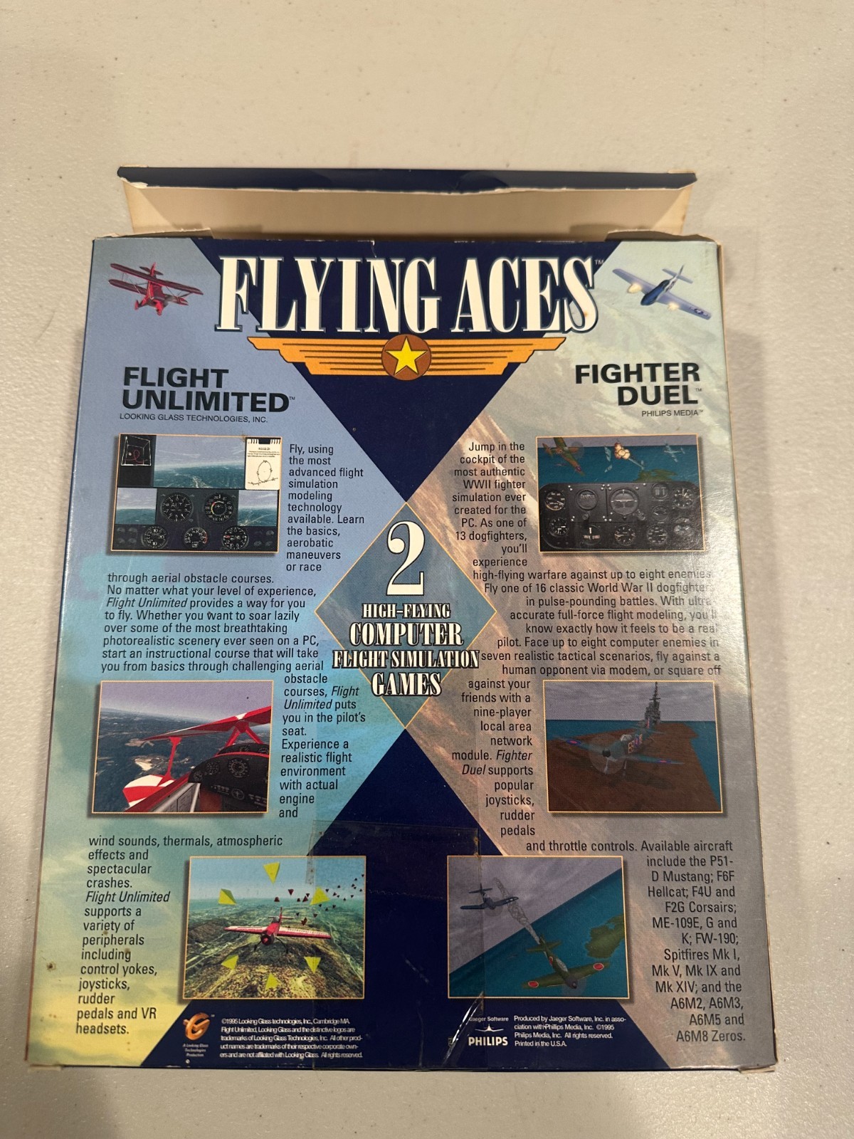 Flying Aces Vintage Video Game for DOS CD-ROM Flight Unlimited + Fighter Dual