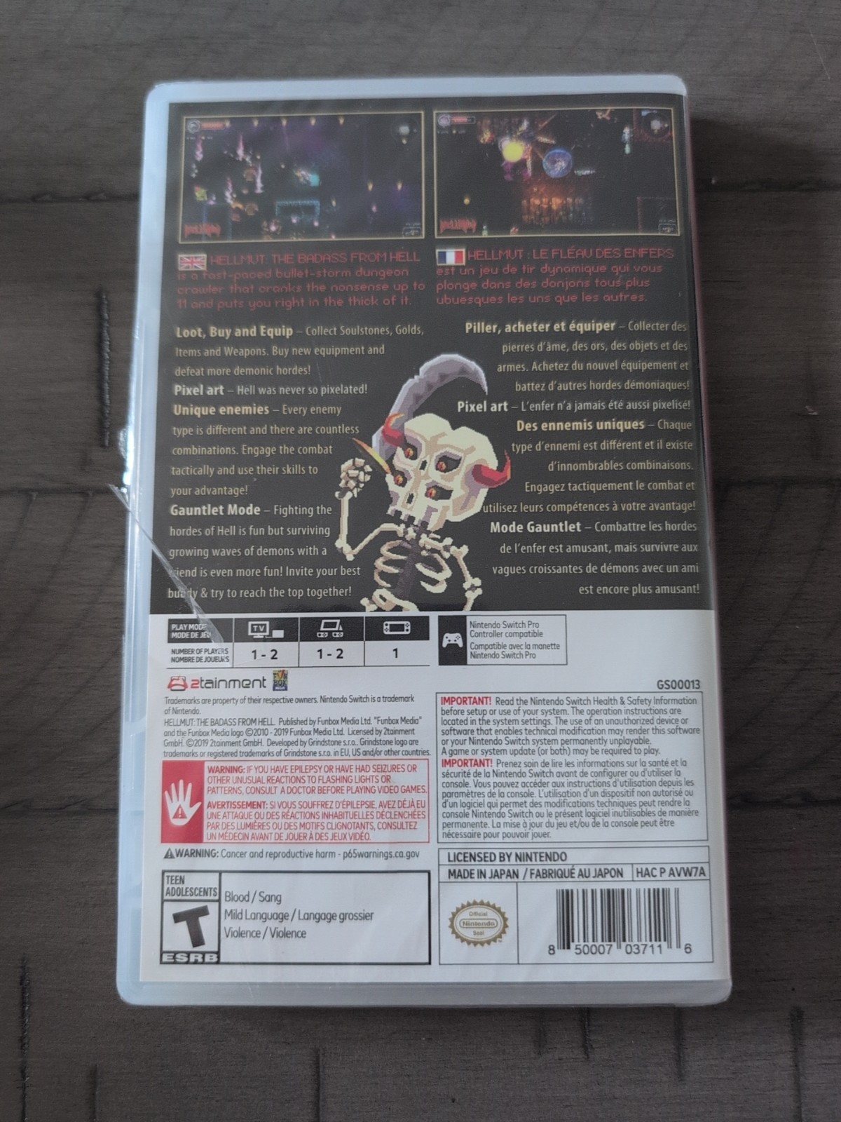 Hellmutt: The Badass from Hell (Nintendo Switch, 2019) Brand New, Rip On Plastic