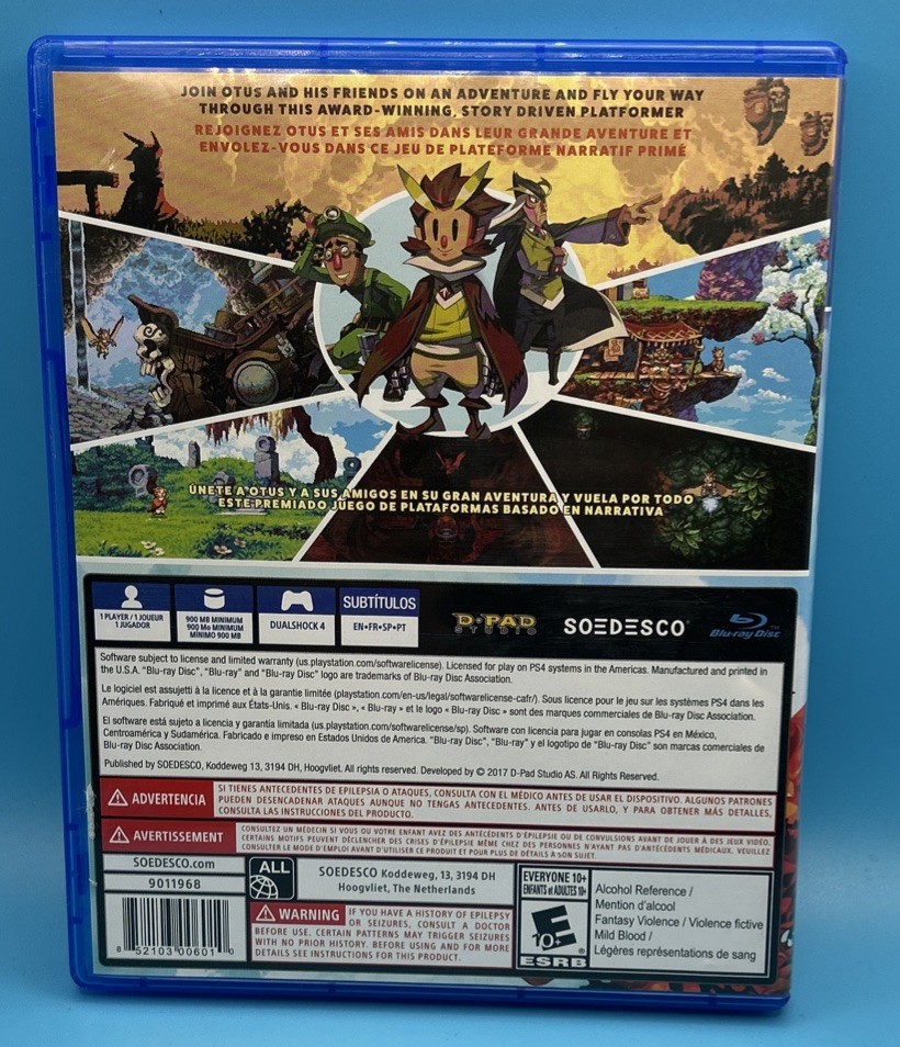 Owlboy Standard Edition for Playstation 4 Complete With Case Tested