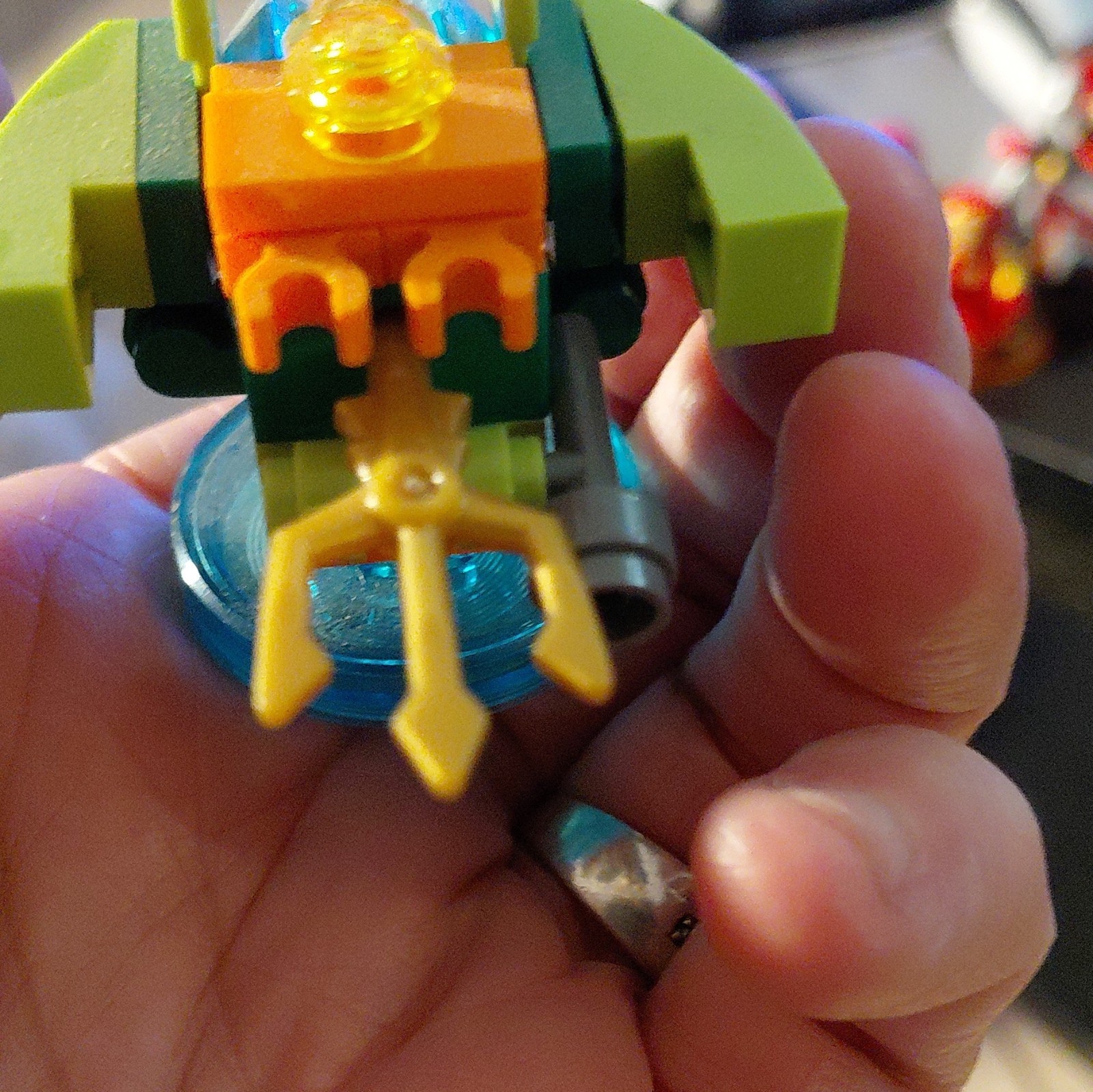 LEGO Dimensions Toy Tag Vehicle Figure Game Piece Translucent Blue Round Base