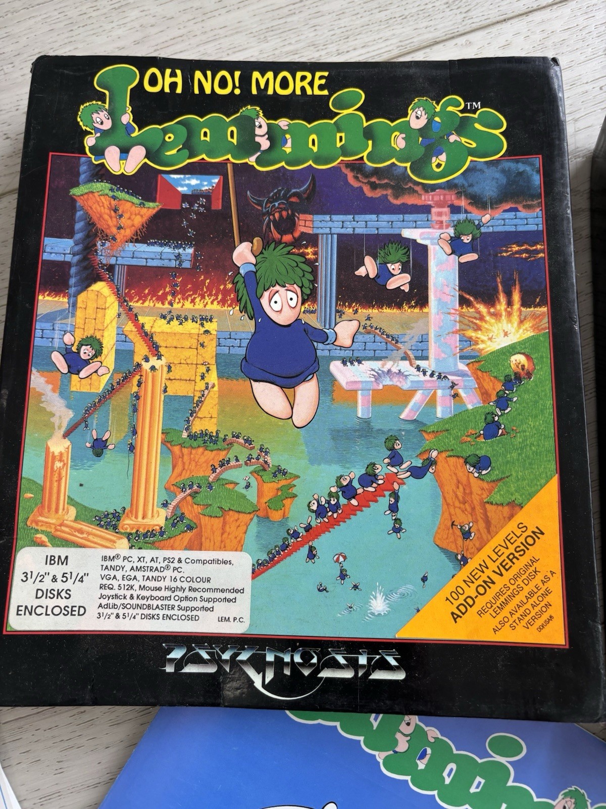 Oh No! More Lemmings Stand Alone Version IBM PC 3.5” & 5.25” Disks Big Box