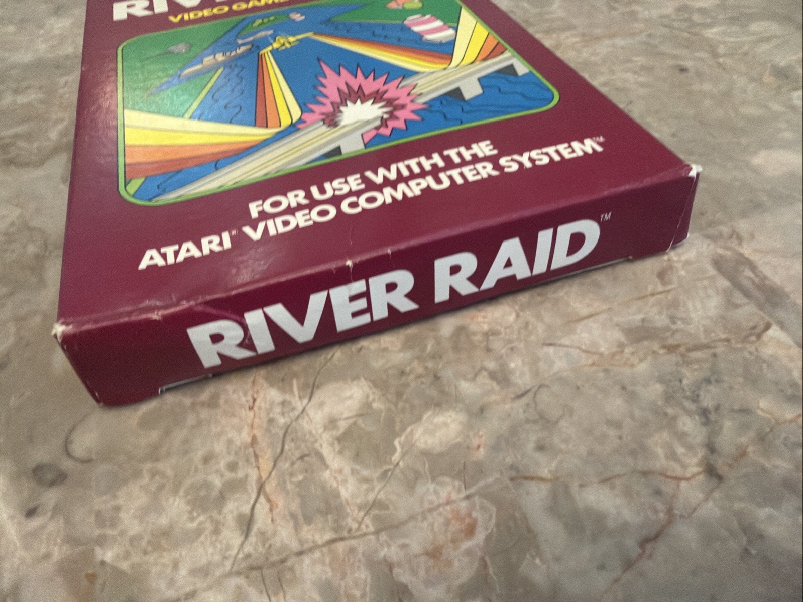 Vintage Atari 2600 RIVER RAID With Box Manual Game Tested
