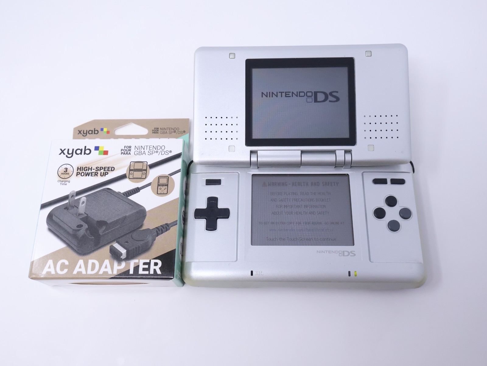 Nintendo DS Handheld Console Tested Working Titanium Silver w/ Charger & Stylus