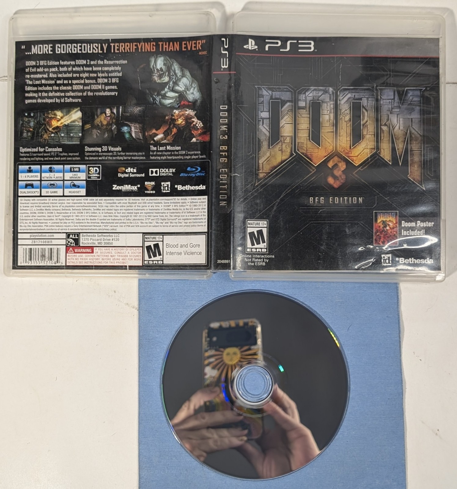 Doom 3 BFG Edition Sony PlayStation 3 PS3 Tested and Working no manual