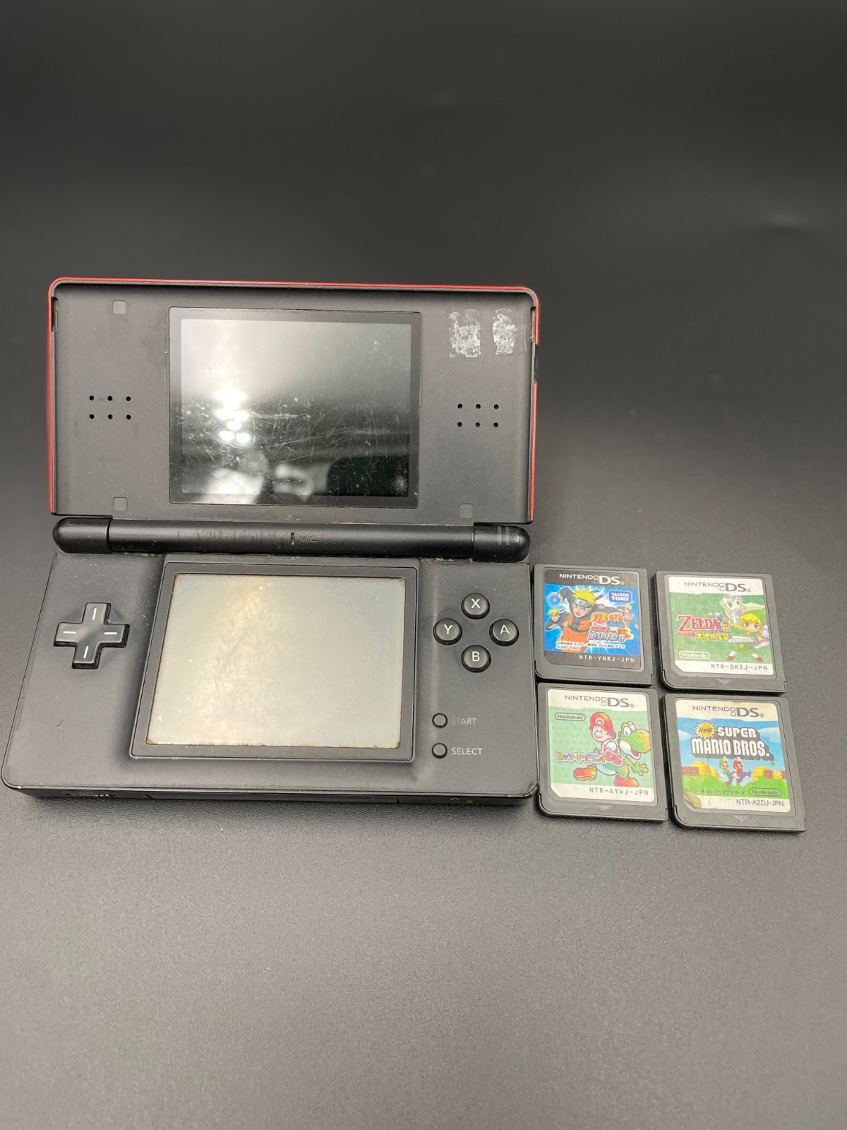 Nintendo DS Lite Console Japanese Random color Junk for parts　with 4 software