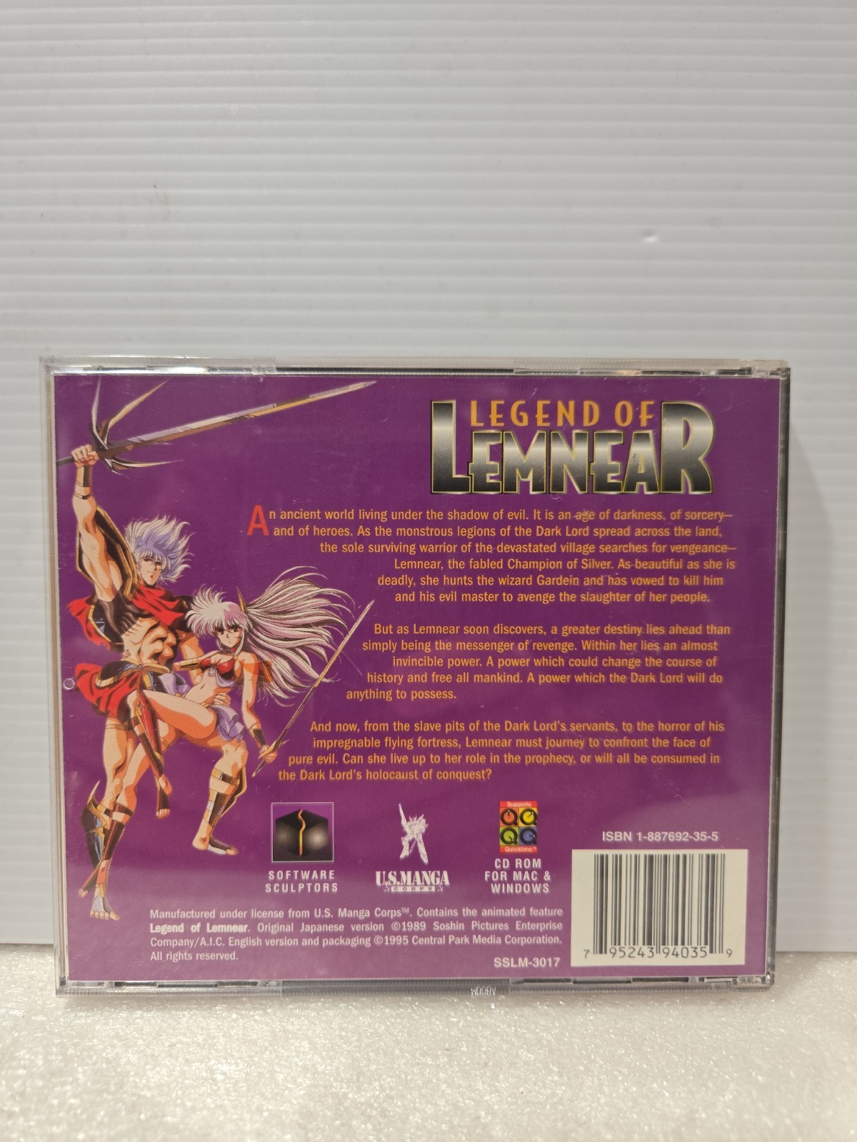 Legend of Lumnear Mac & Windows 1995 CD Anime US Manga – DISC MINT