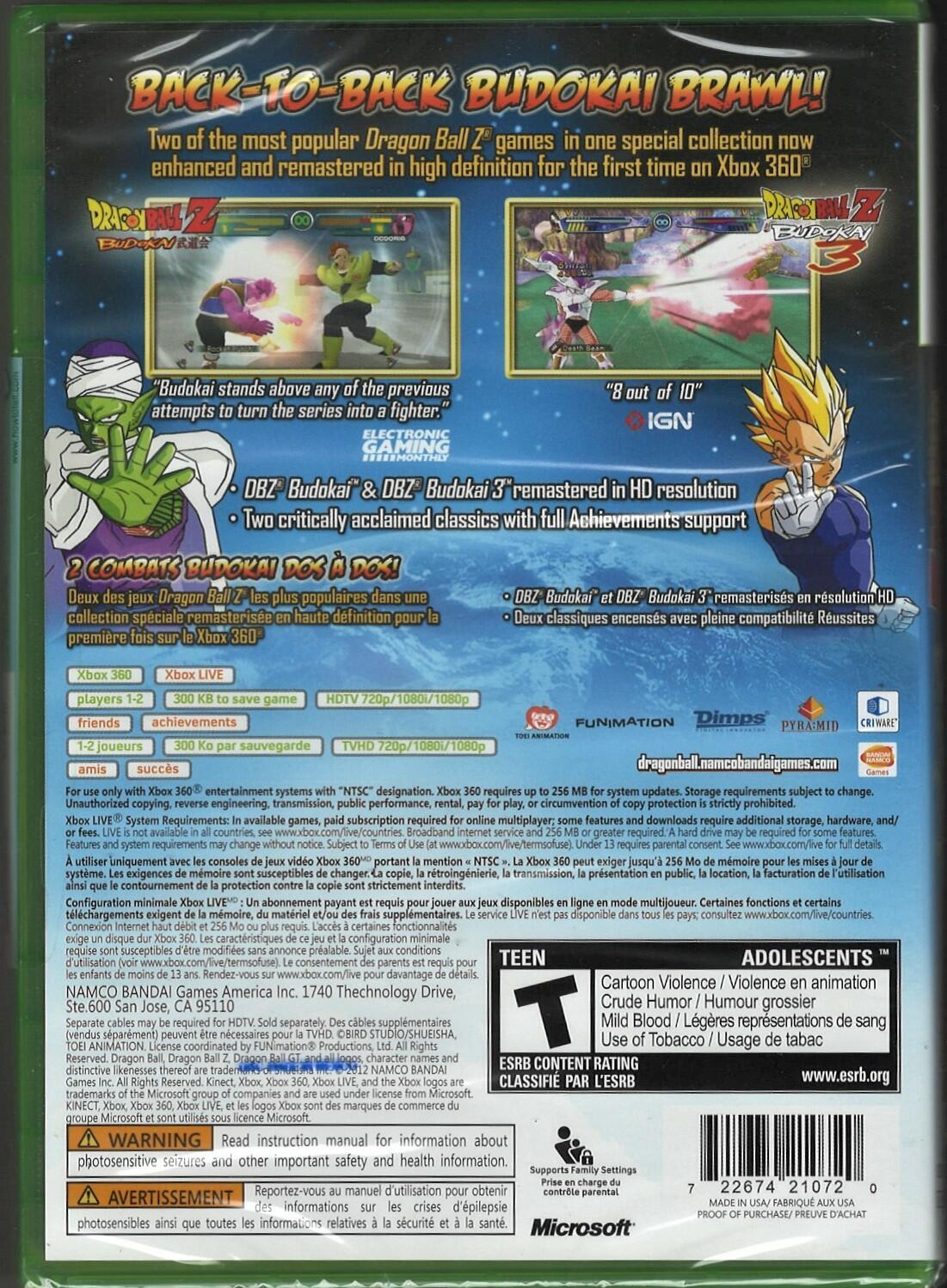Dragon Ball Z Budokai HD Collection Xbox 360 (Brand New Factory Sealed US Versio