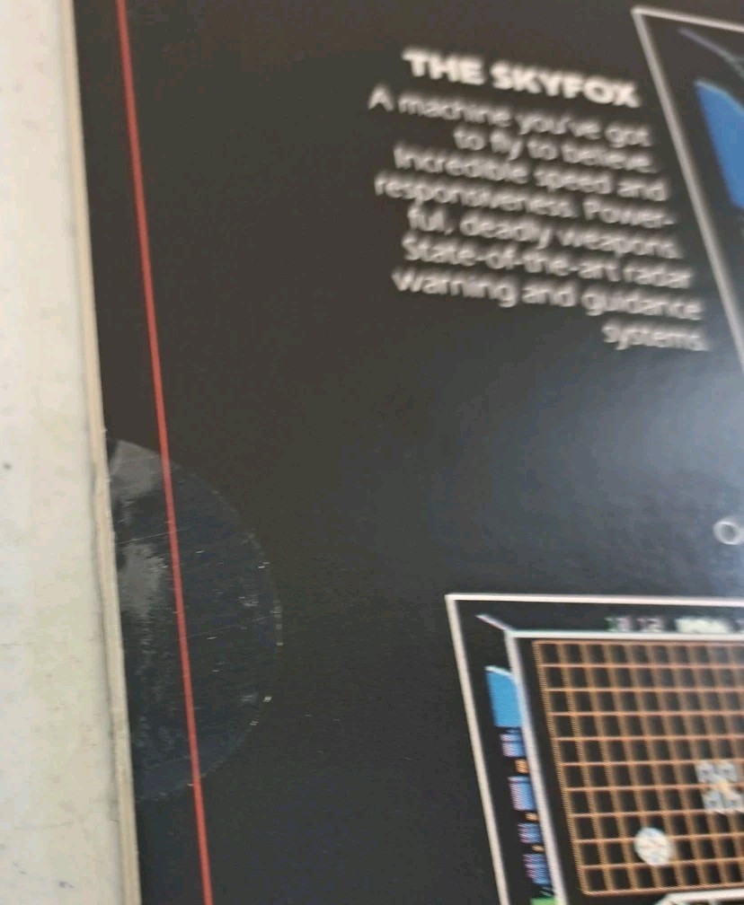 NO DISK-Vintage Skyfox Game Sleeves for Amiga and Commodore Game