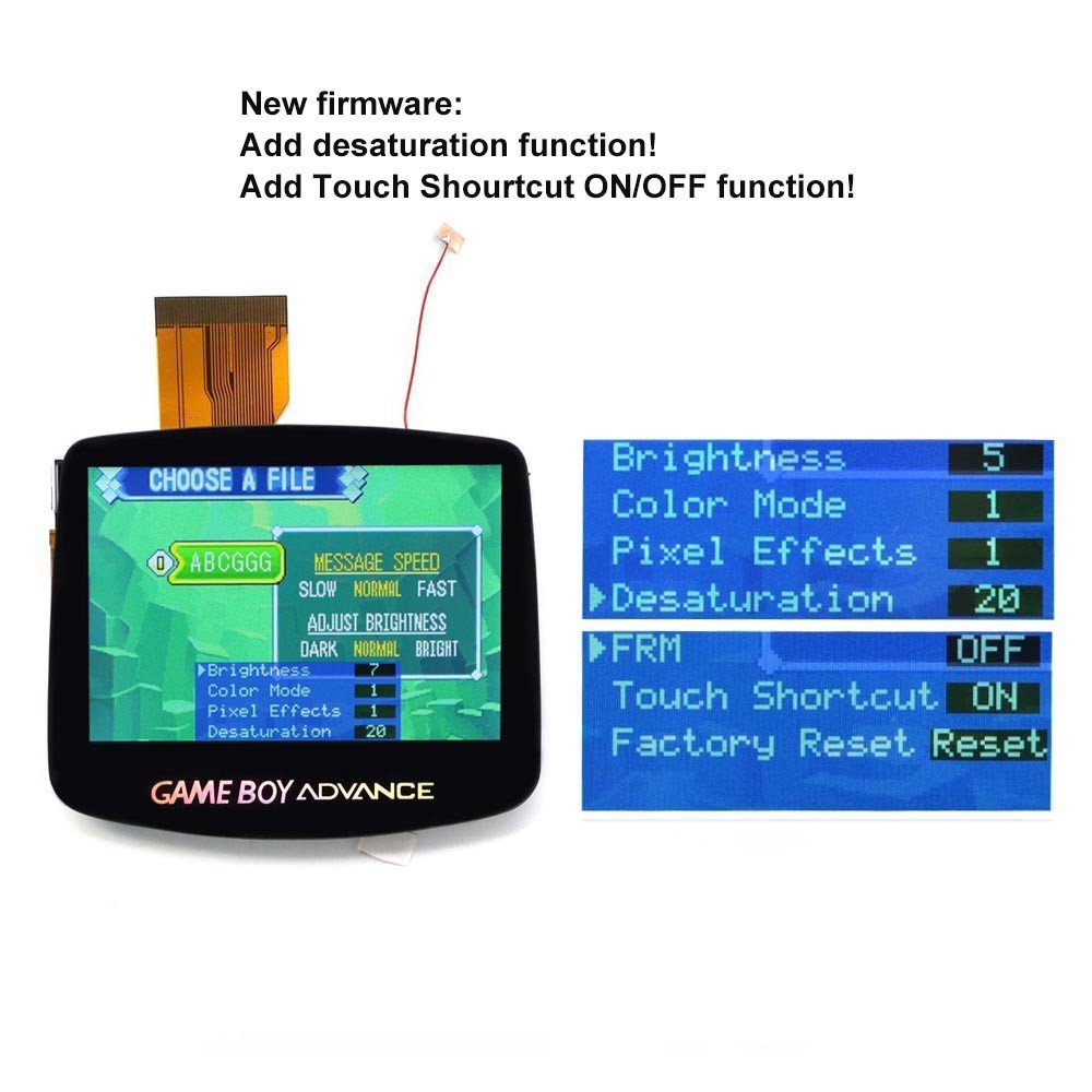 Hispeedido V5 Laminated IPS LCD Kit+Pre-cut Shell W/Rechargable Battery For GBA