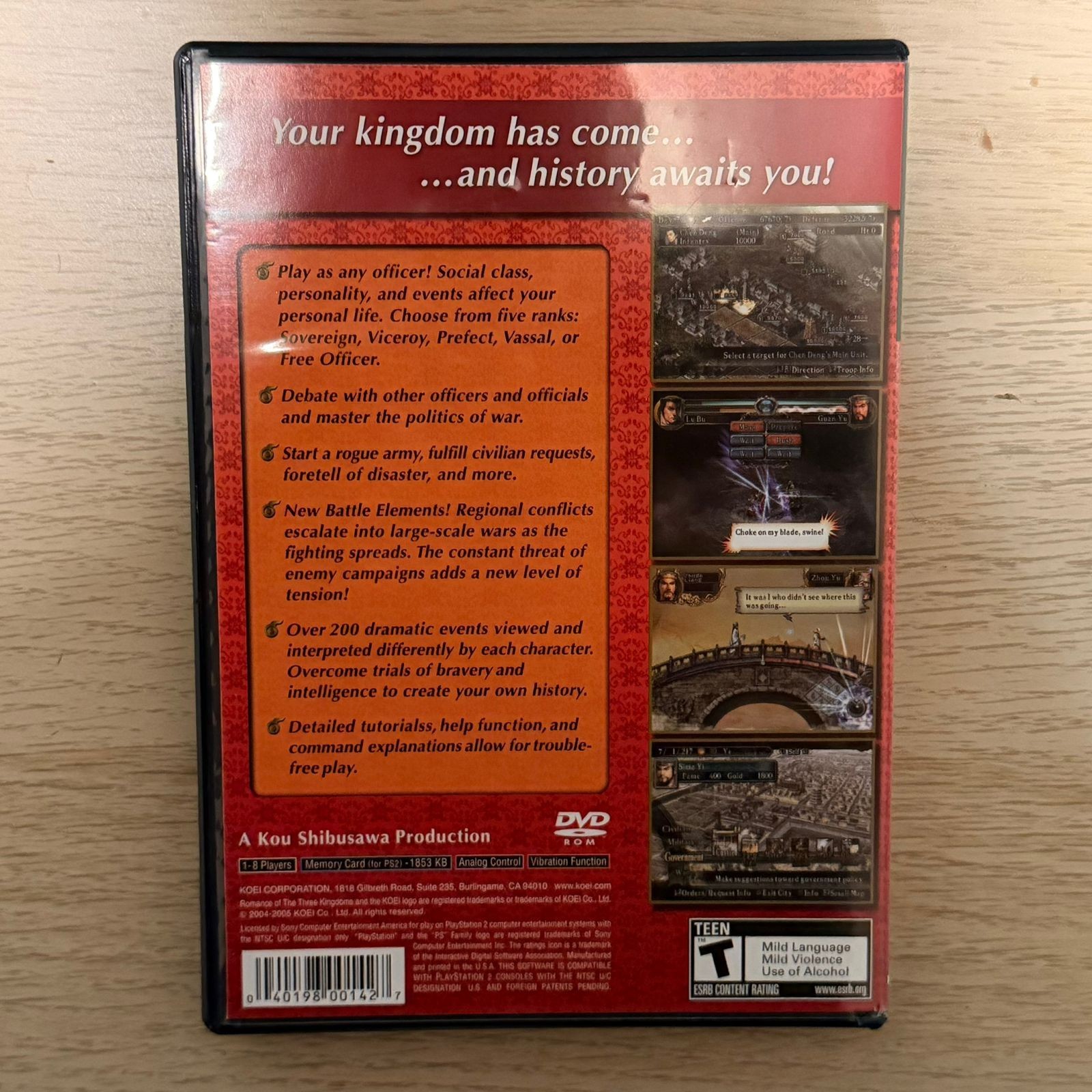 Romance of the Three Kingdoms XI (Playstation 2, 2007) – Tested Working
