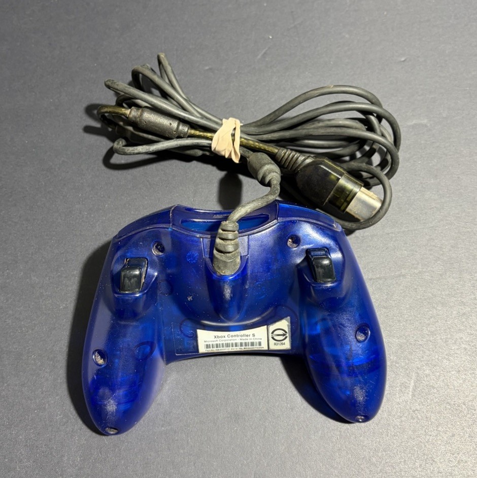 Original Xbox OEM S Type Blue Controller CLEANED & TESTED