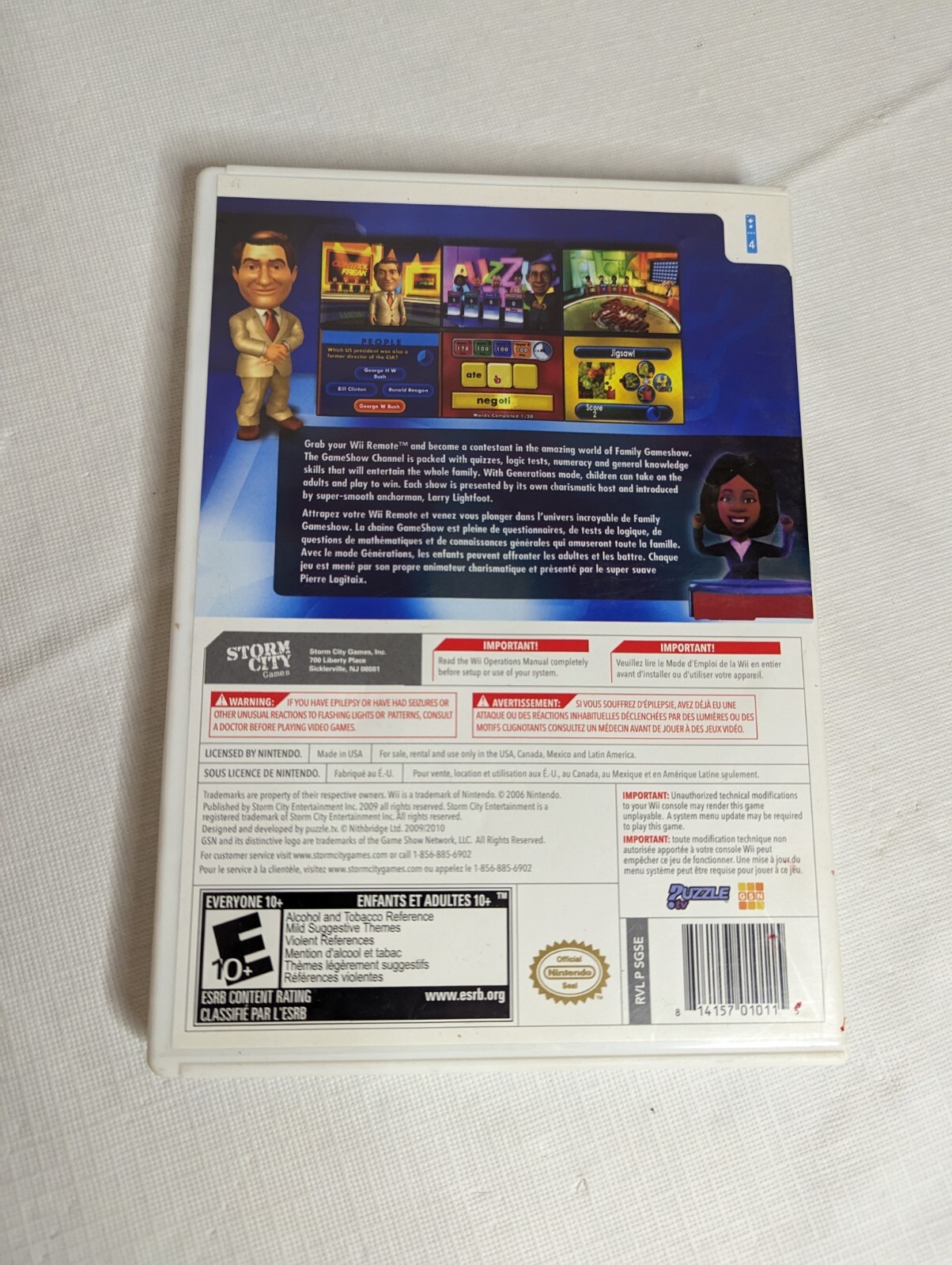 GSN Presents: Family Gameshow Nintendo Wii Storm City Games 2010 Complete