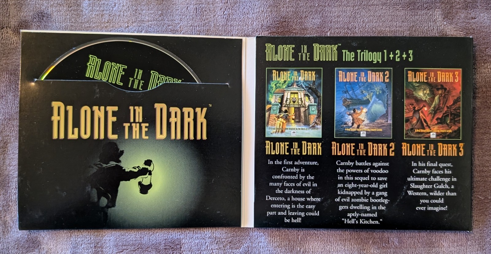 Alone in the Dark The Trilogy 1+2+3 PC CD-ROM Video Game Horror Classic 1997 CIB