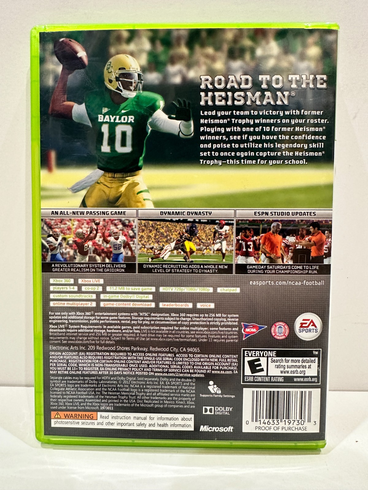 NCAA Football 13 (Microsoft Xbox 360, 2012) Complete w/ Inserts TESTED CIB