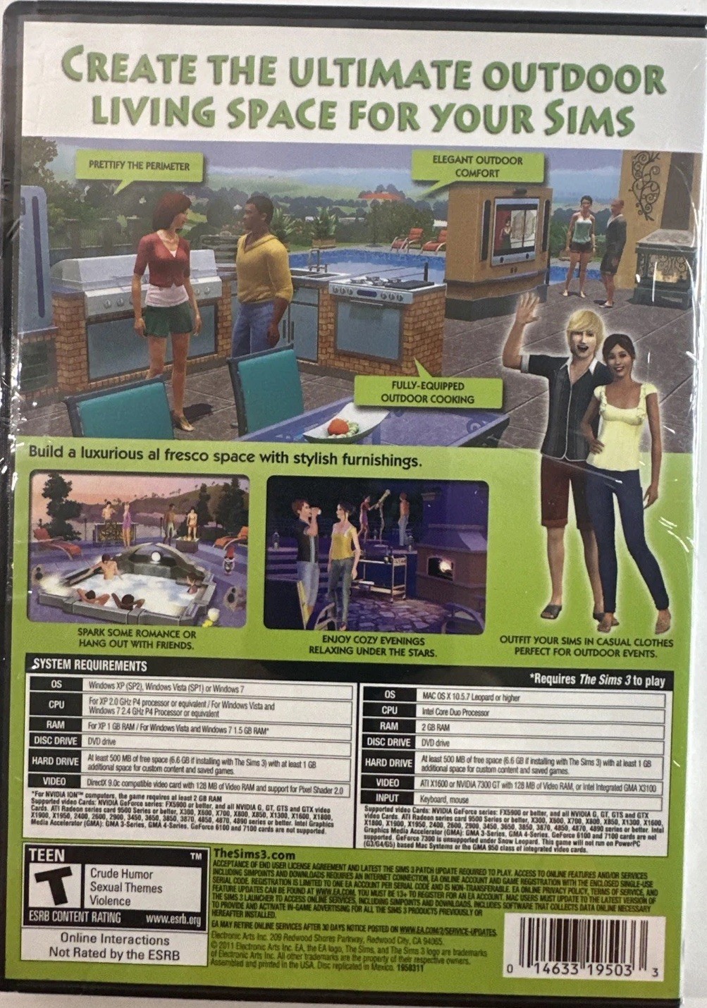 THE SIMS 3 – Outdoor Living Stuff Expansion Pack – PC DVD ROM