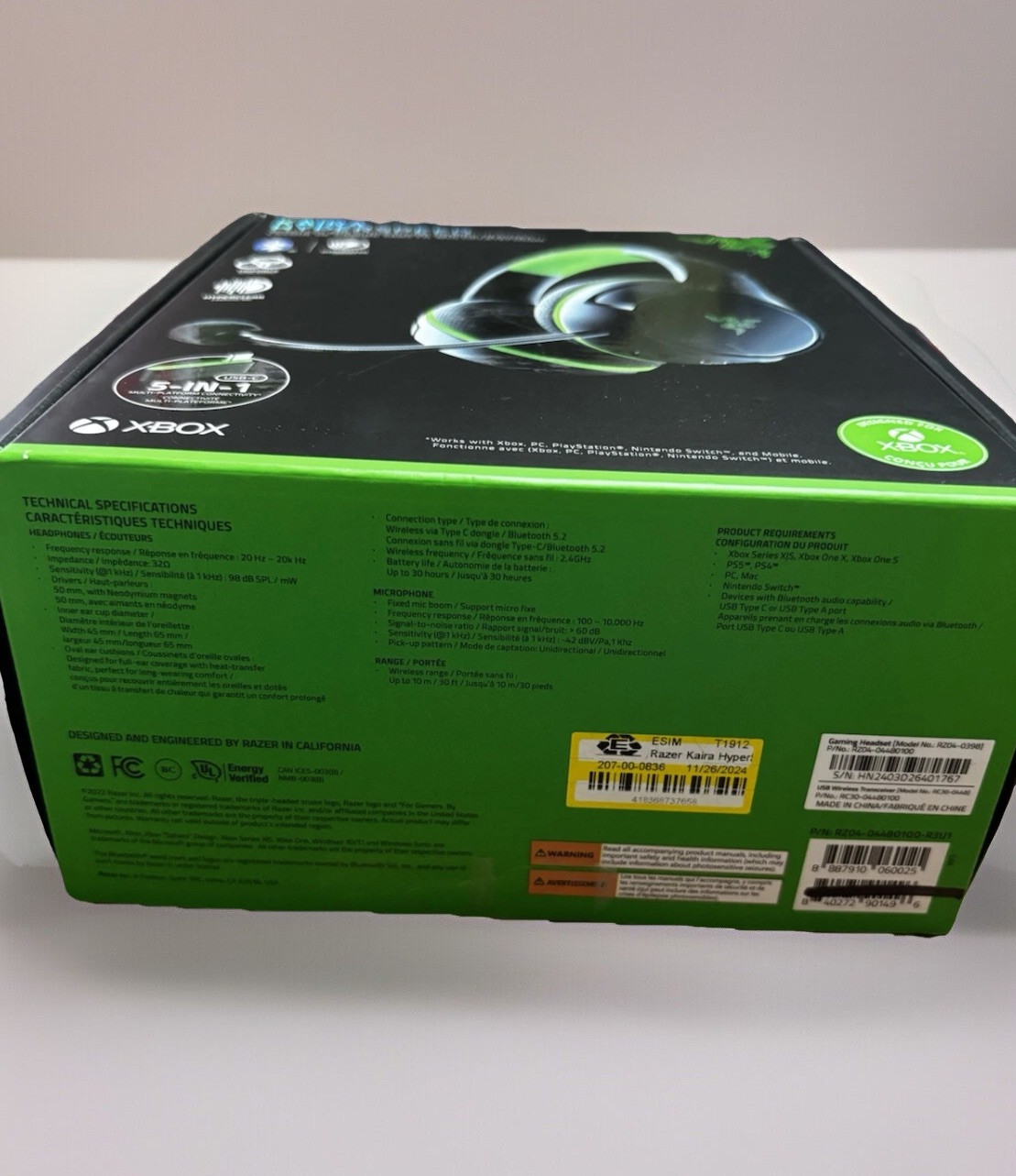 Razer Kaira Hyperspeed Wireless Gaming Headset• Xbox Series,Multi Platform•BLK