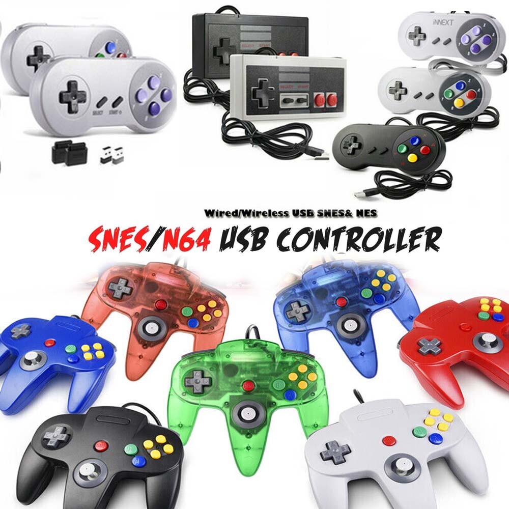 For Nintendo64 N64 USB Controller/ SNES Gamepad Joystick For PC MAC Raspberry Pi