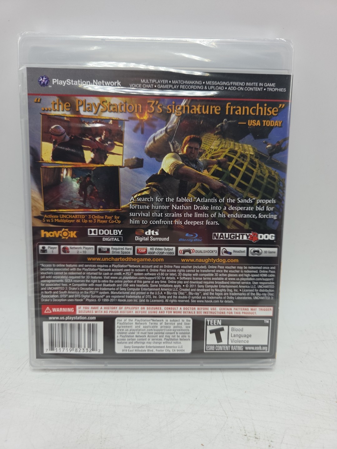 Uncharted 3 Drake’s Deception PS3 Brand New Factory Sealed