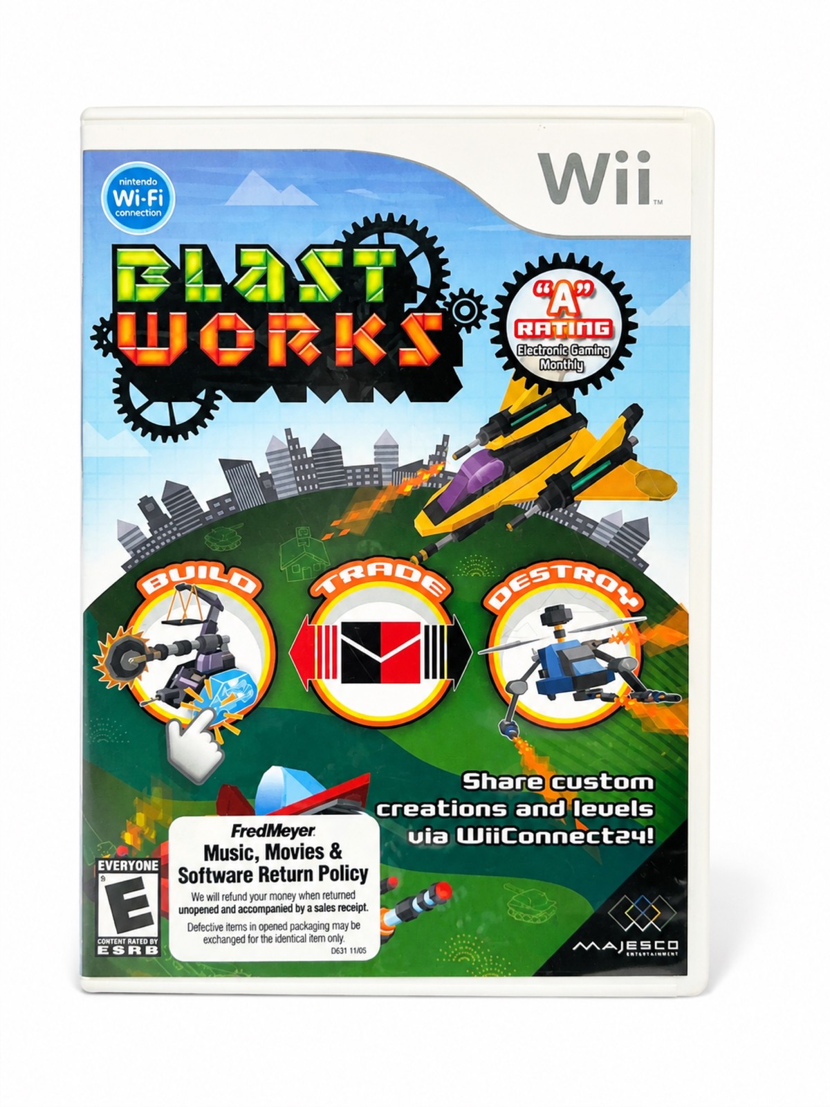 Blast Works Build Trade Destroy Nintendo Wii 2008 Majesco Game Complete in Box