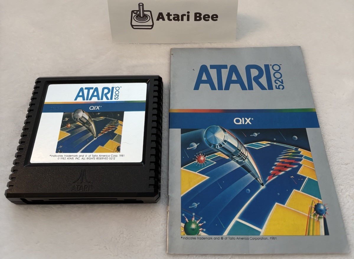 TESTED Qix Atari 5200 VGC 1982 W/Manual – Video