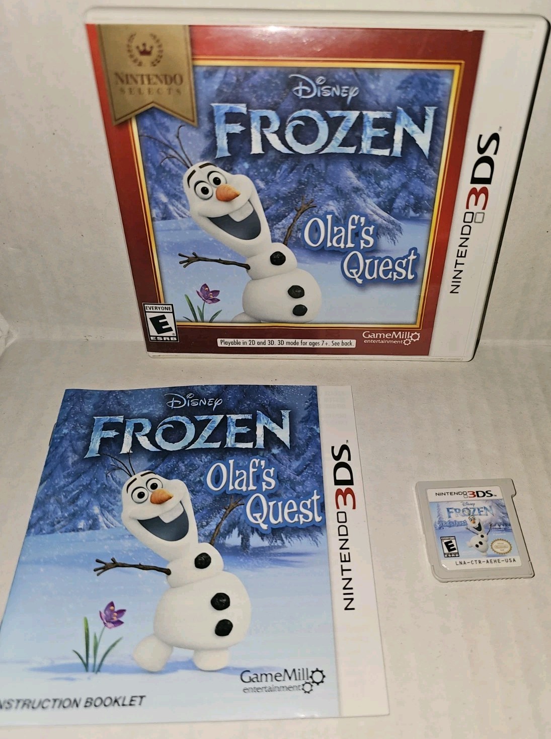 Frozen: Olaf’s Quest 3DS 2013 Nintendo Selects Edition Complete CIB w/ Manual