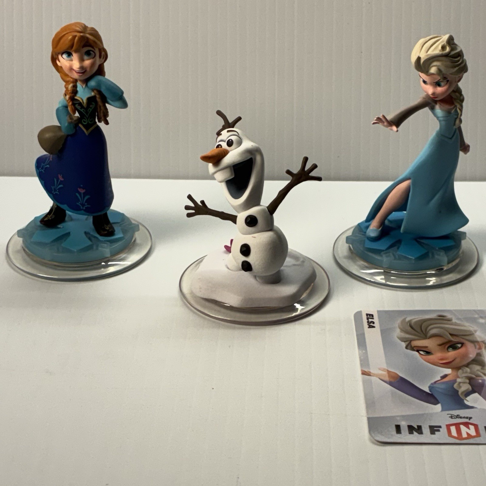 Frozen Character Set. Disney Infinity Video Game Pieces (Anna, Elsa & Olaf).