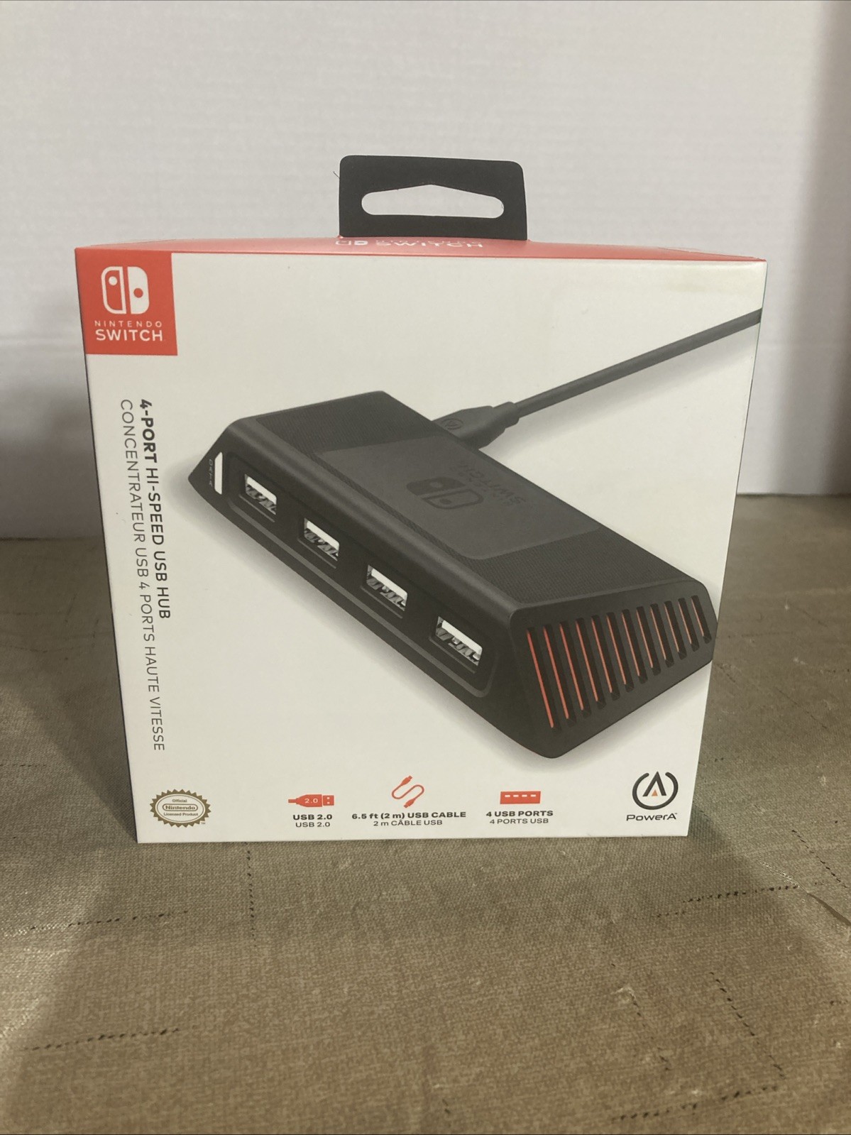 PowerA 4Port Hi-Speed USB Hub for Nintendo Switch, USB 2.0, 6 ft. USB Cable N185