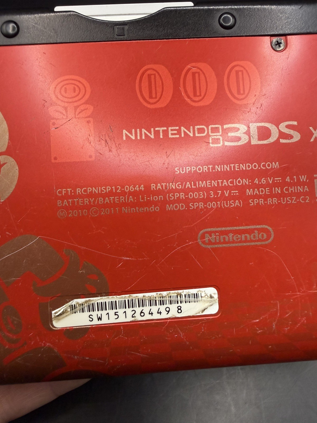 Nintendo 3DS XL Rare LE Super Mario Bros Red comes w/ Animal Crossing & 4 GB SD