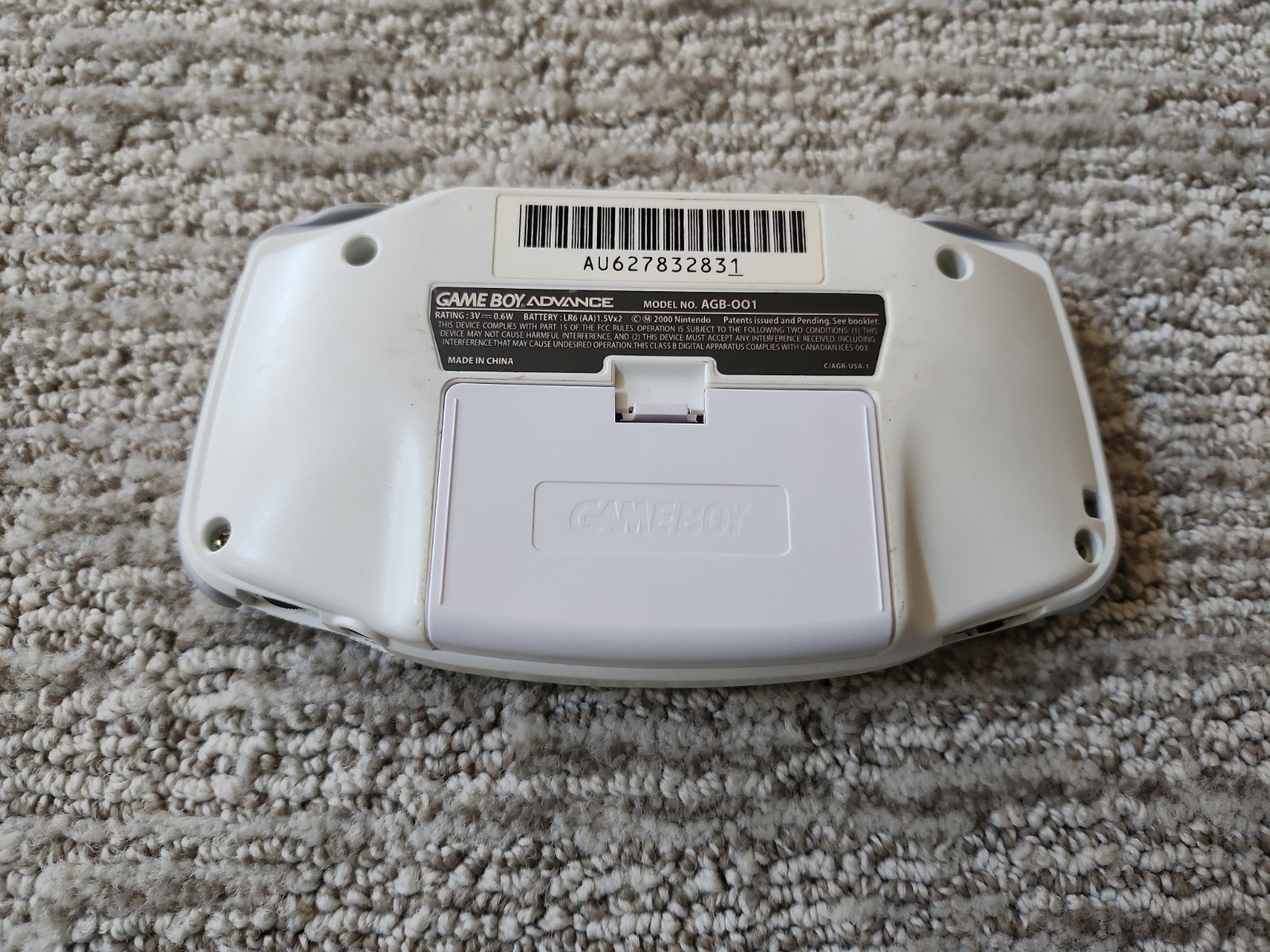 Nintendo Game Boy Advance AGB-001 Glacier White Handheld, Working Ships TODAY!