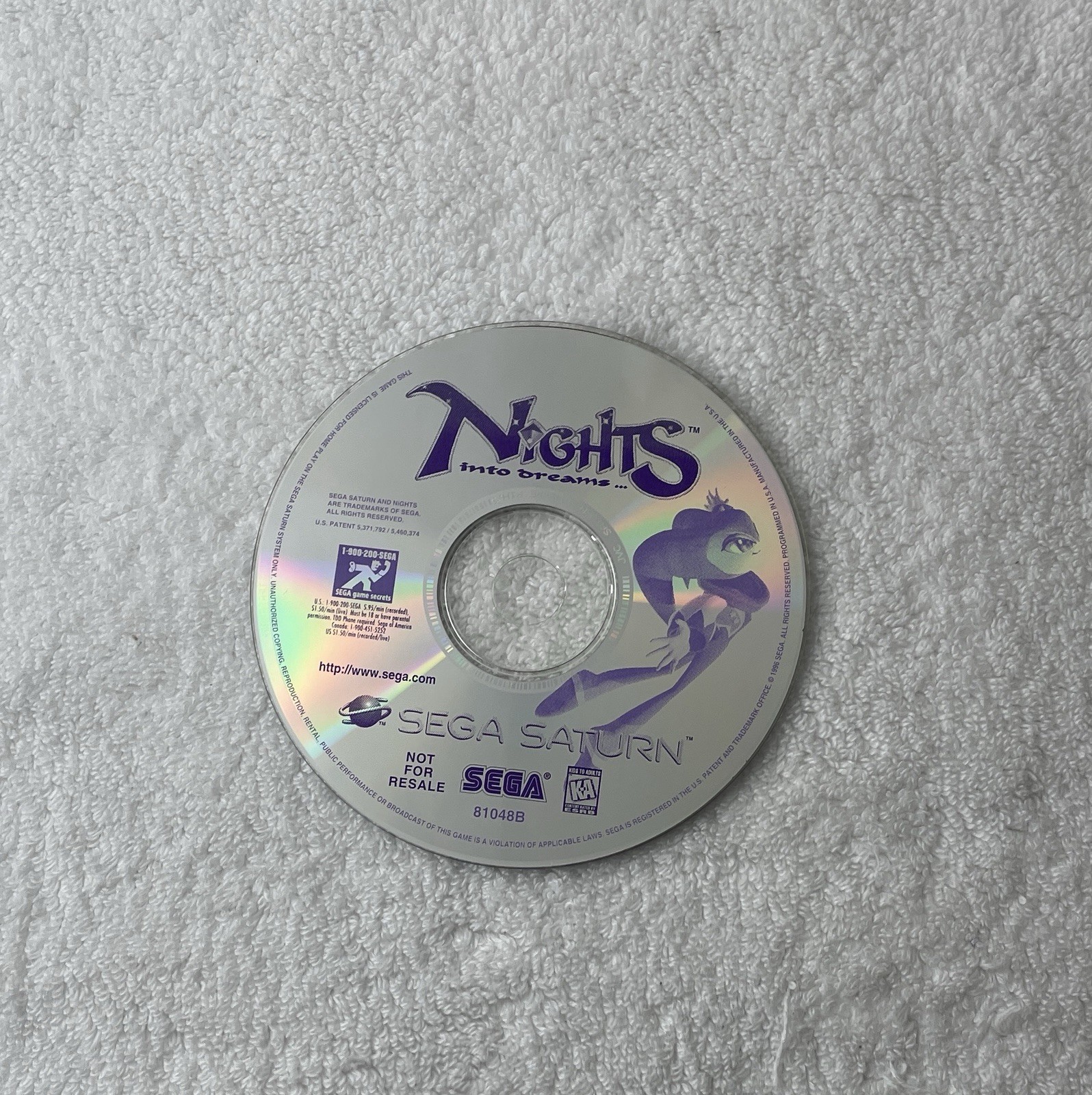 Nights Into Dreams (Sega Saturn, 1996) Not for Resale Version – Disc Only-Tested