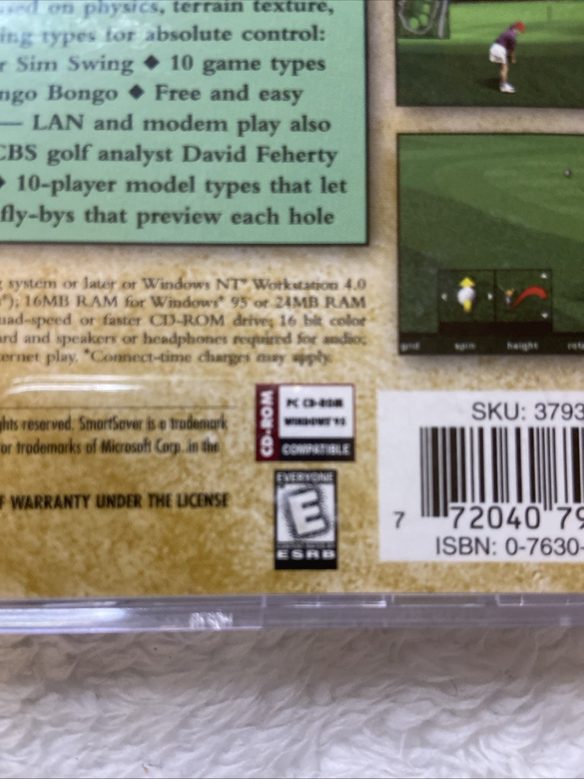 Microsoft Golf for Windows 95 PC CD ROM 2000 VTG Sports Computer Game Clubs