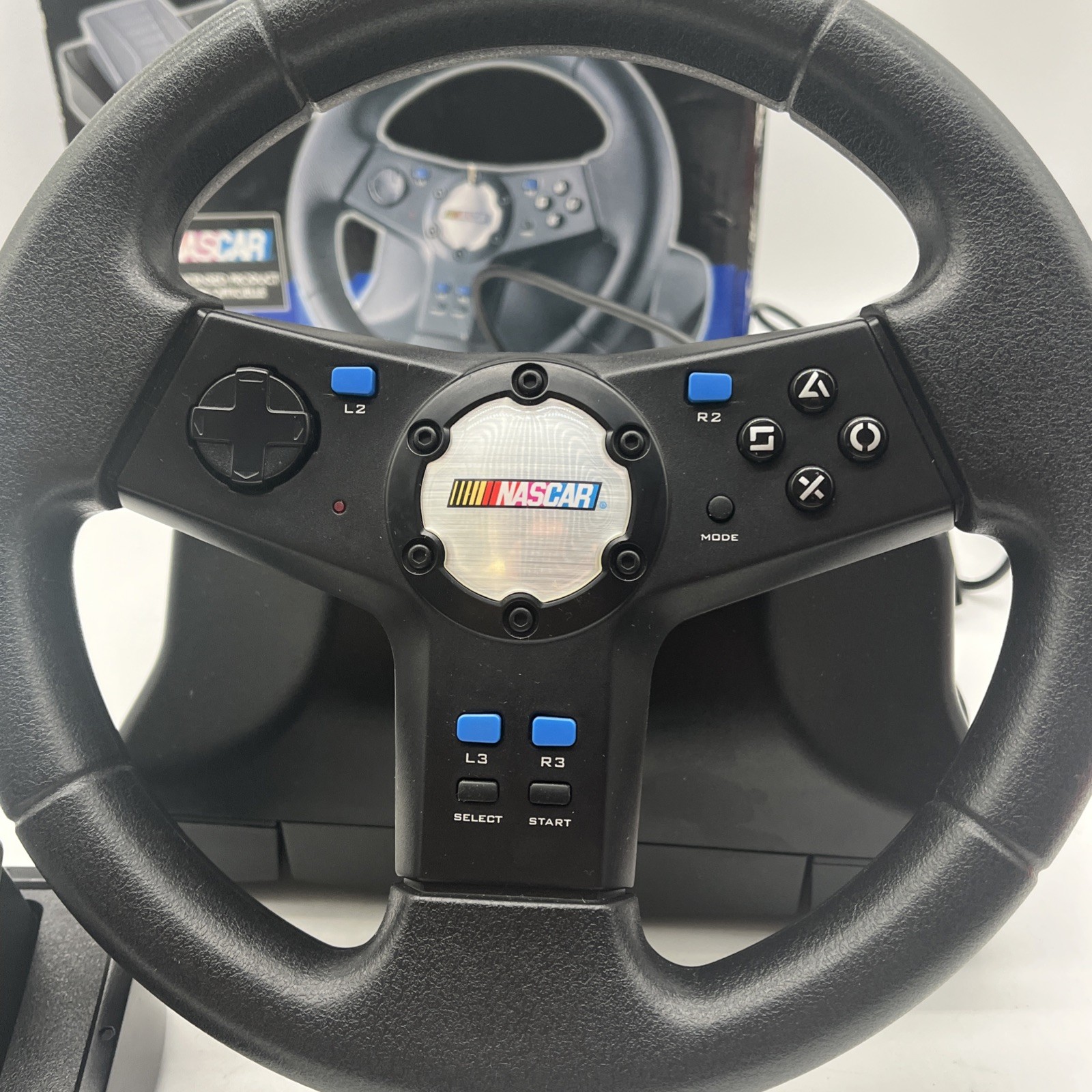 Logitech Nascar Racing Steering Wheel & Pedals for PS2 Playstation 2 Tested Read
