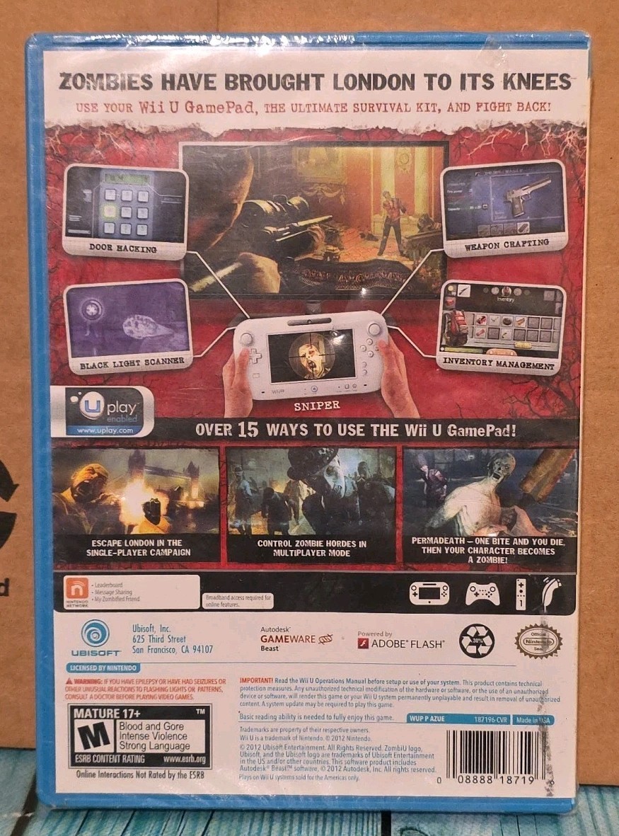 🔥New Nintendo Wii U ZombiU Zombi U BRAND FACTORY SEALED AUTHENTIC🔥