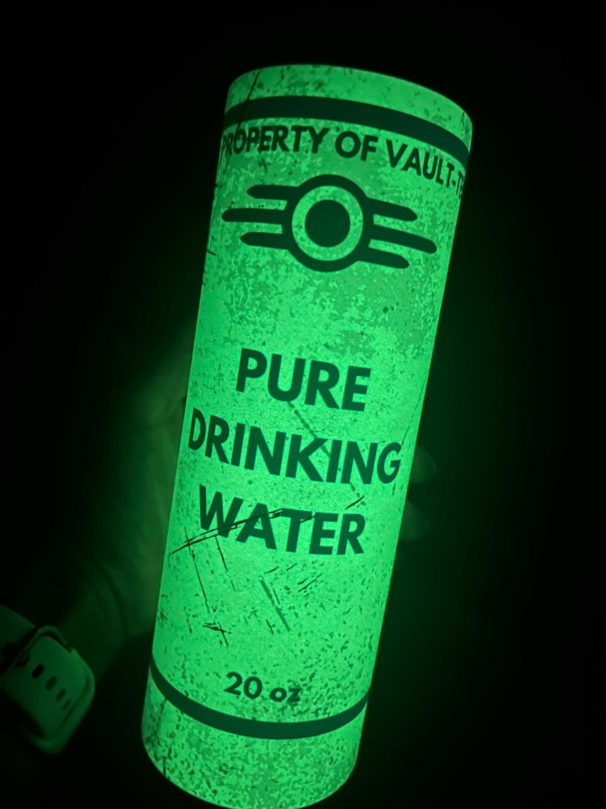 Glow In The Dark Fallout Halloween Pure Drinking Water Tumbler 20oz Vault Tec