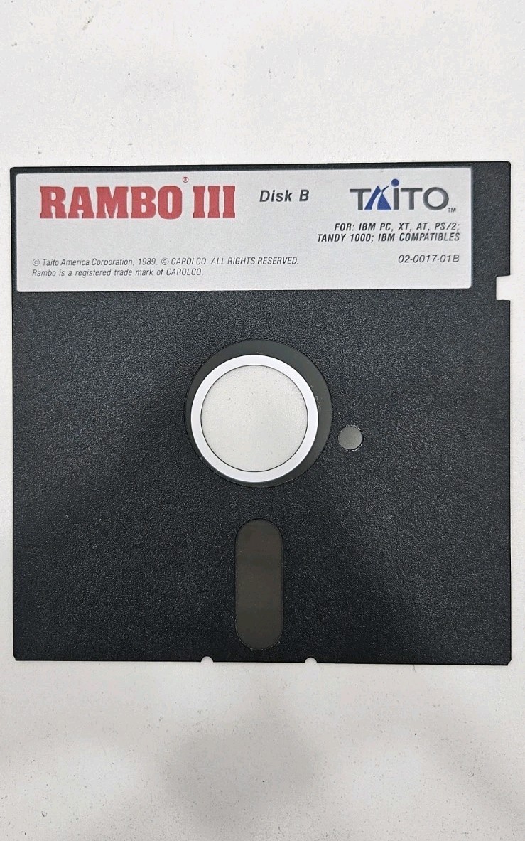 Rambo III IBM Tandy PC Game Floppy Disks Disk A Disk B 1989