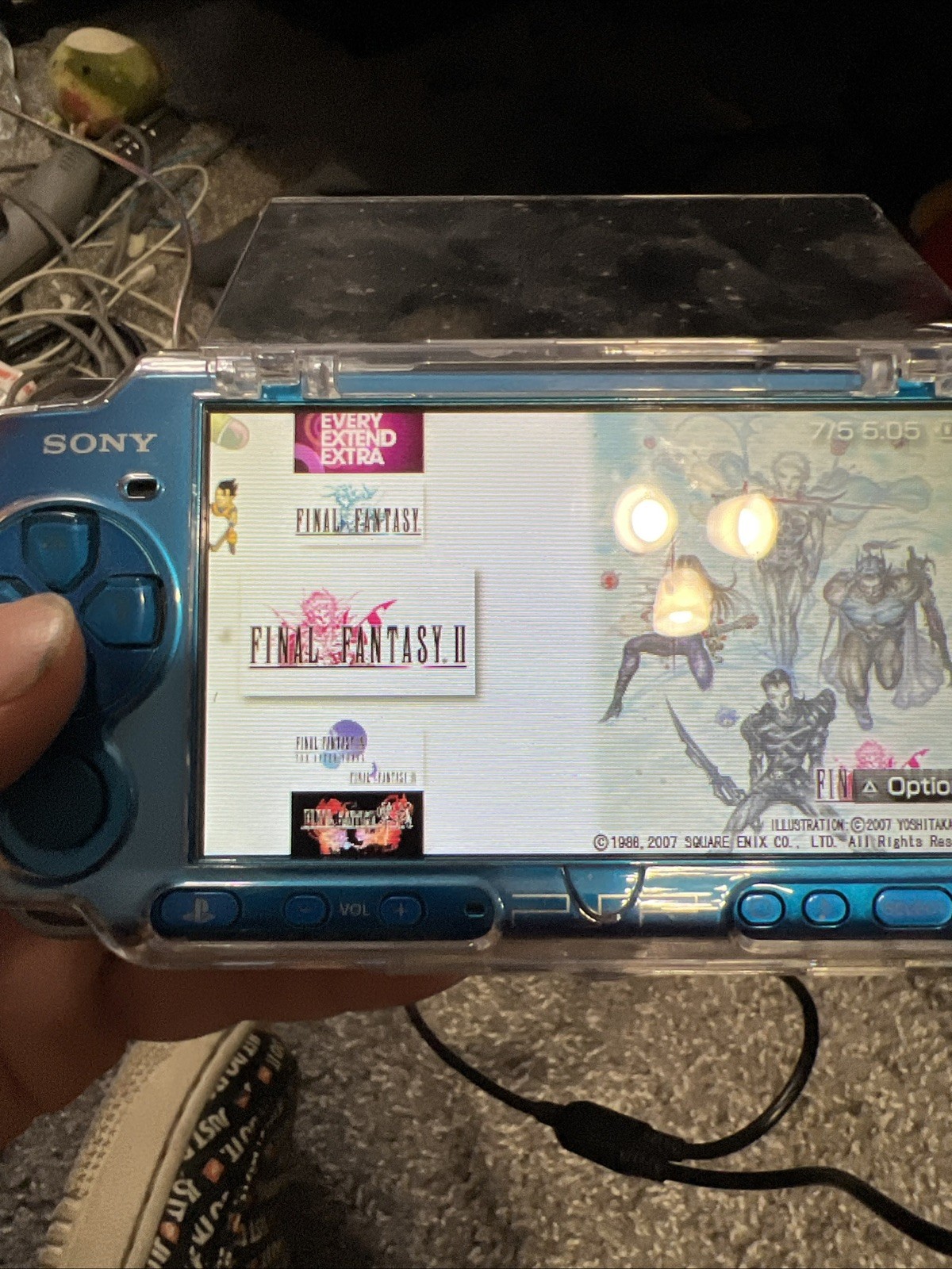 Sony PSP-3000 Blue Console Bundle 64GB with Charger, Case also Custom.