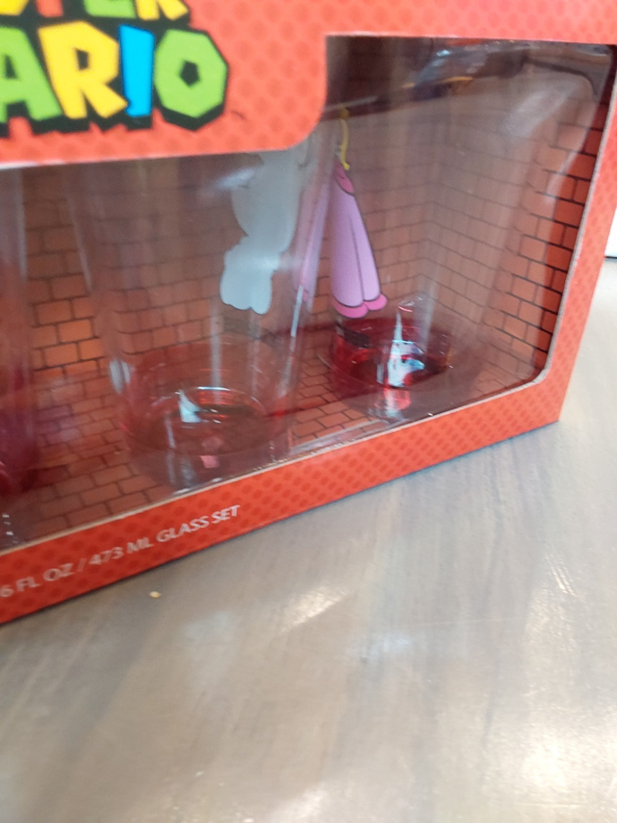Super Mario Collectible Glass Set 16 FL OZ Set of 4 **RARE GameStop Special**