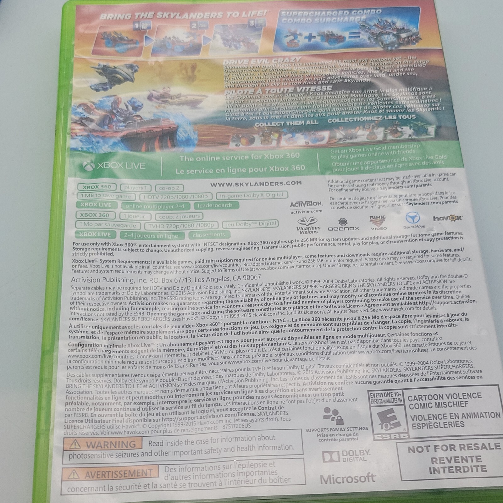 Skylanders SuperChargers Game +Portal of Power Base For Xbox 360 And Figures