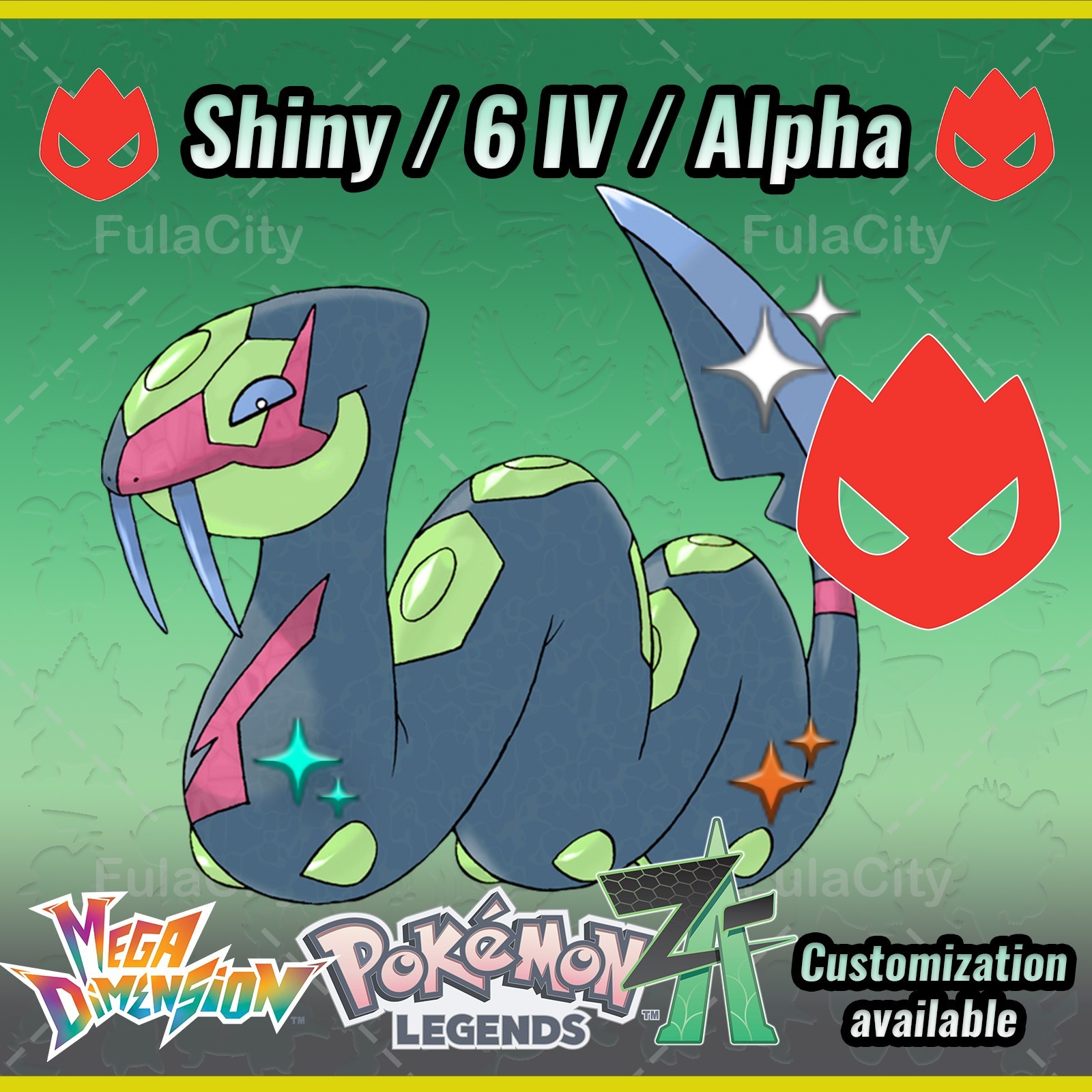 Seviper ❗❗❗ Alpha Shiny ❗❗❗ Pokemon Legends ZA ⚫ 6 IV 🟢 @ Any item
