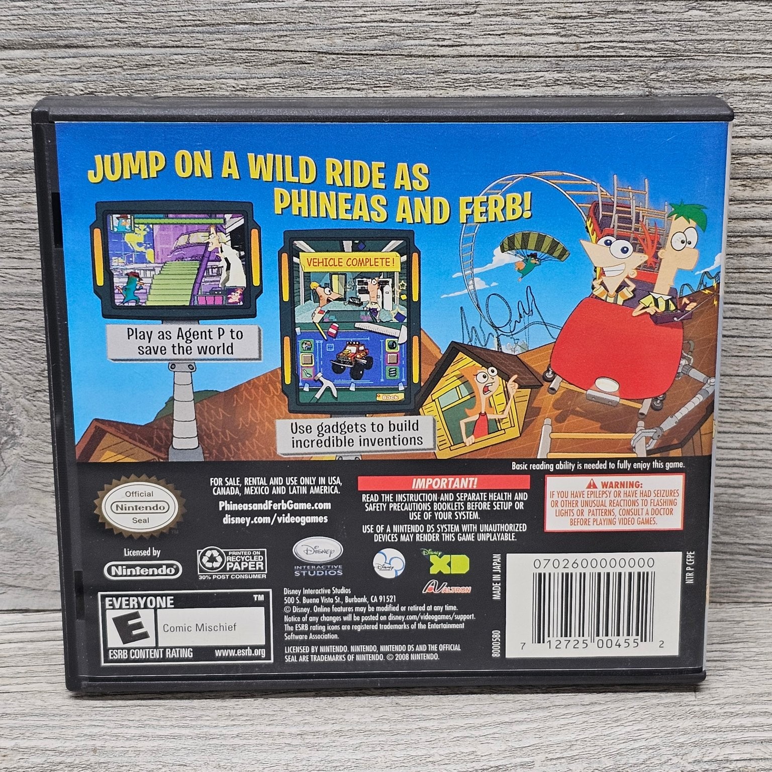 Phineas and Ferb Nintendo DS Complete CIB Tested Working Gadgets Agent P