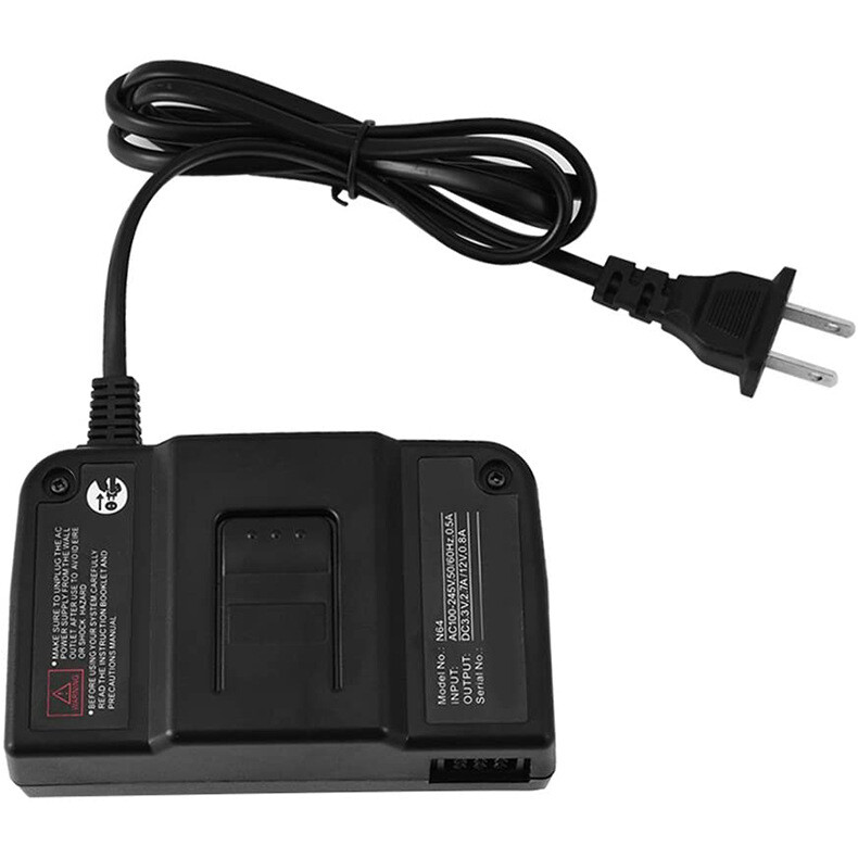 AC Adapter Power Supply &AV Cable Cord For Nintendo 64 N64 Bundle Lot Brand New