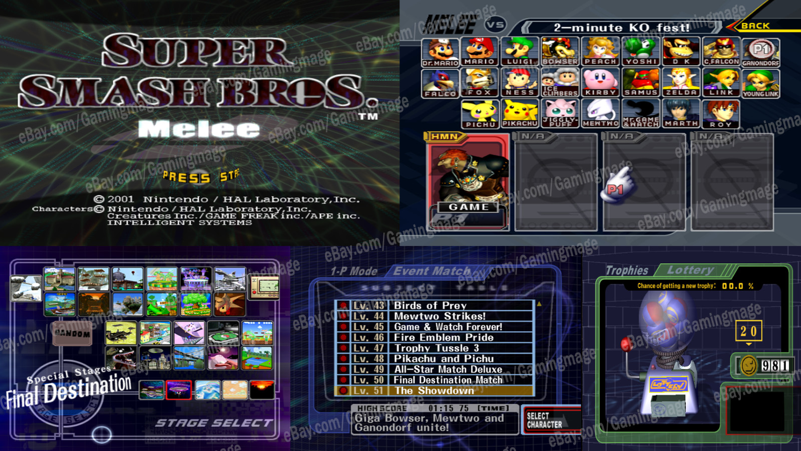 Super Smash Bros Melee 100% Ṥave Gamecube Memory Card! (NO GAME)
