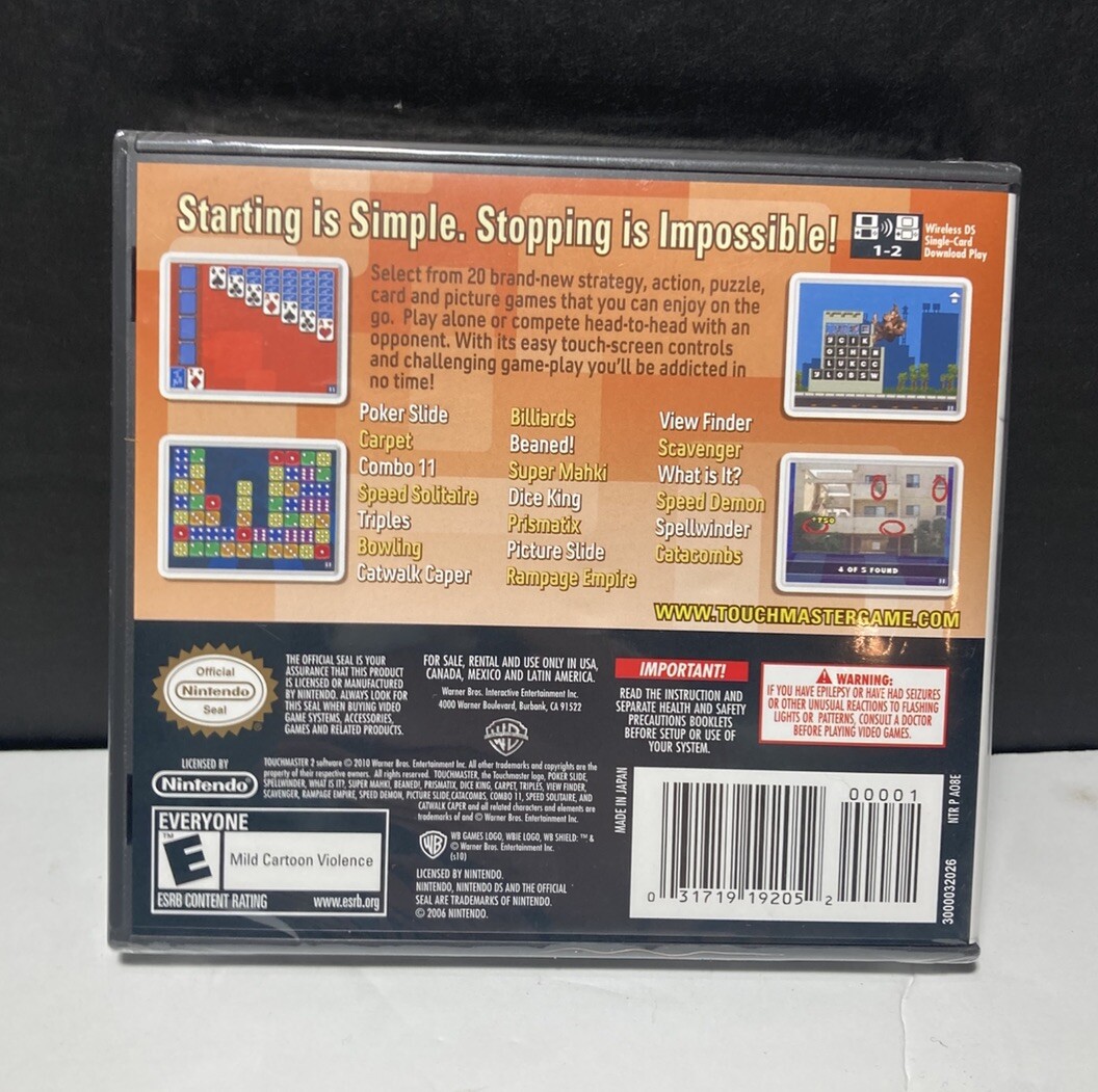 TouchMaster 2 (Nintendo DS, 2006) Sealed New Old Stock